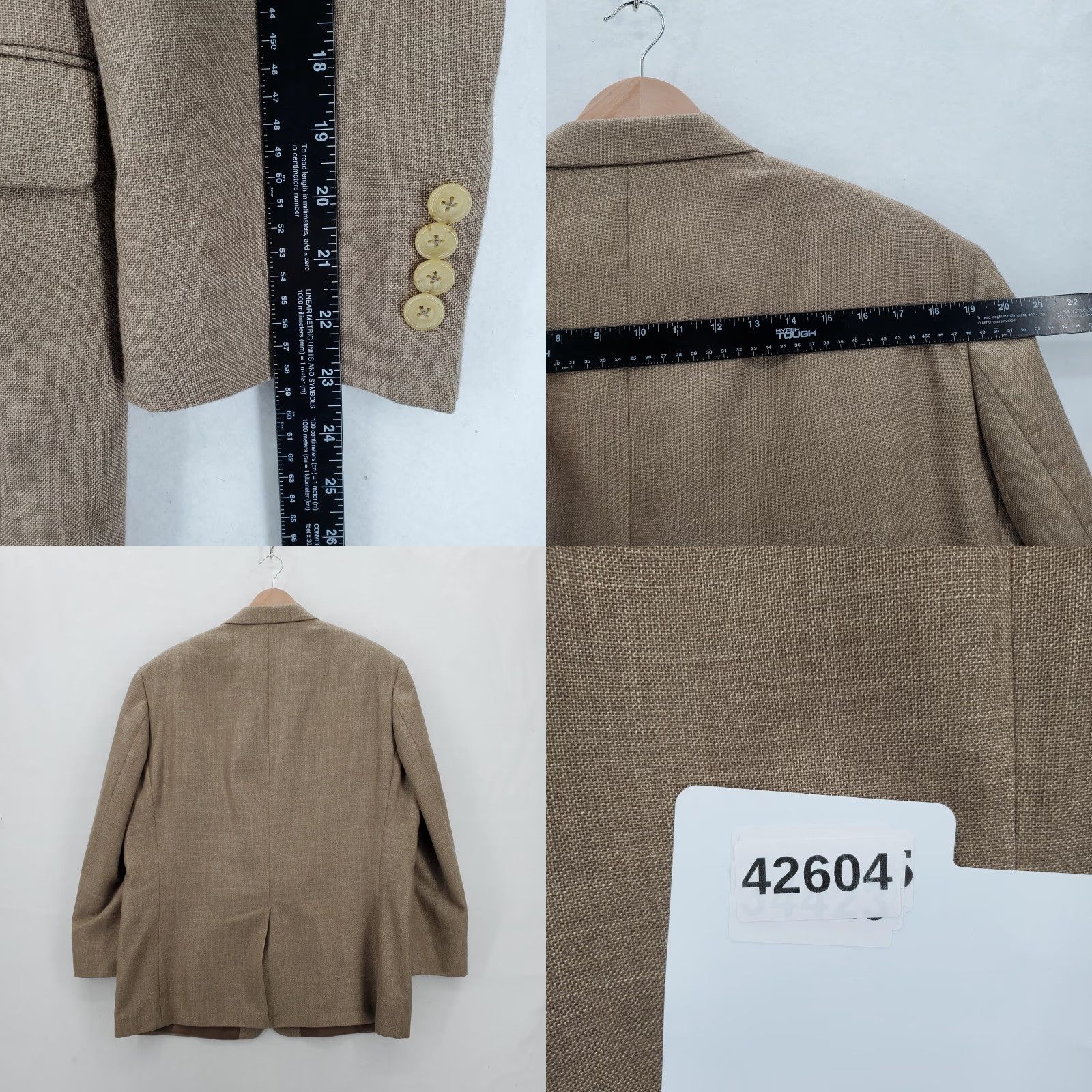 Ralph Lauren Lauren Ralph Lauren Sport Coat Mens 46R Beige Two-Button Linen Blend Blazer Blazer Business Wedding Blazer Mens Size 46R - 8 Thumbnail
