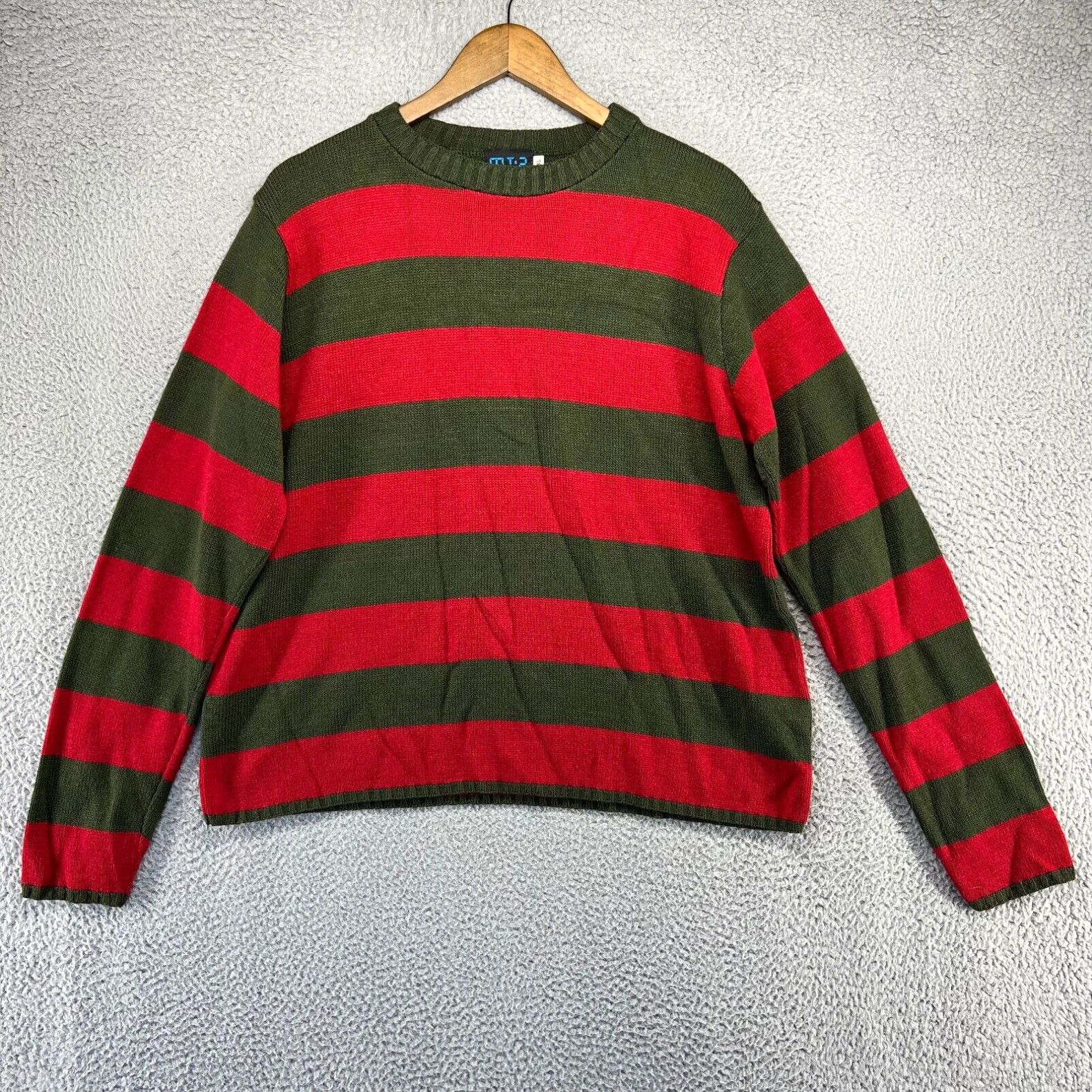 Red and green striped sweater mens sales