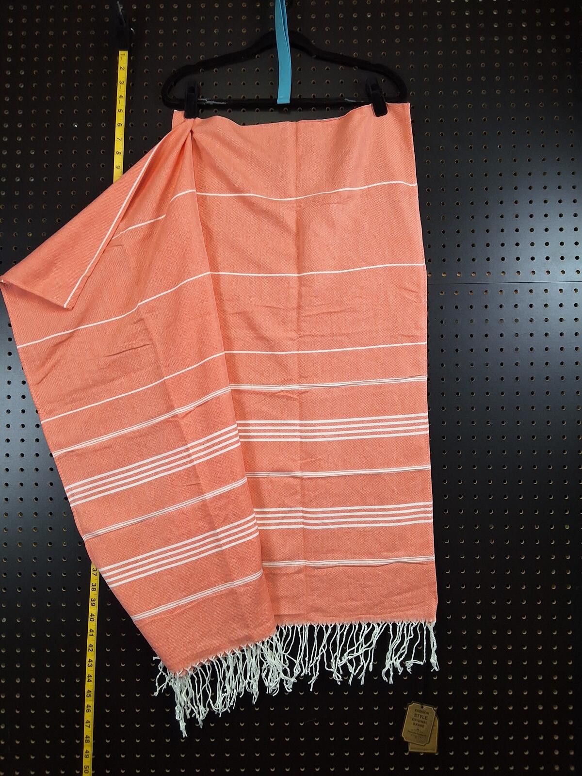 Other Genovega Stylish Peach Turkish Towel with Fringe Size ONE SIZE - 2 Thumbnail