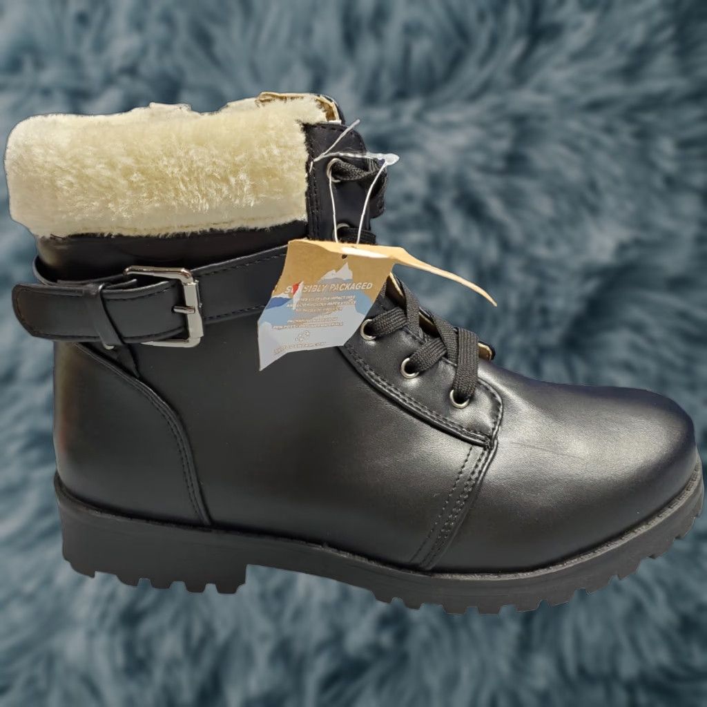 Vintage LAMO Park City Combat Winter Boots Womens Size 11 Black Faux Fur AW1765 Size L / US 10 / IT 46 - 1 Thumbnail