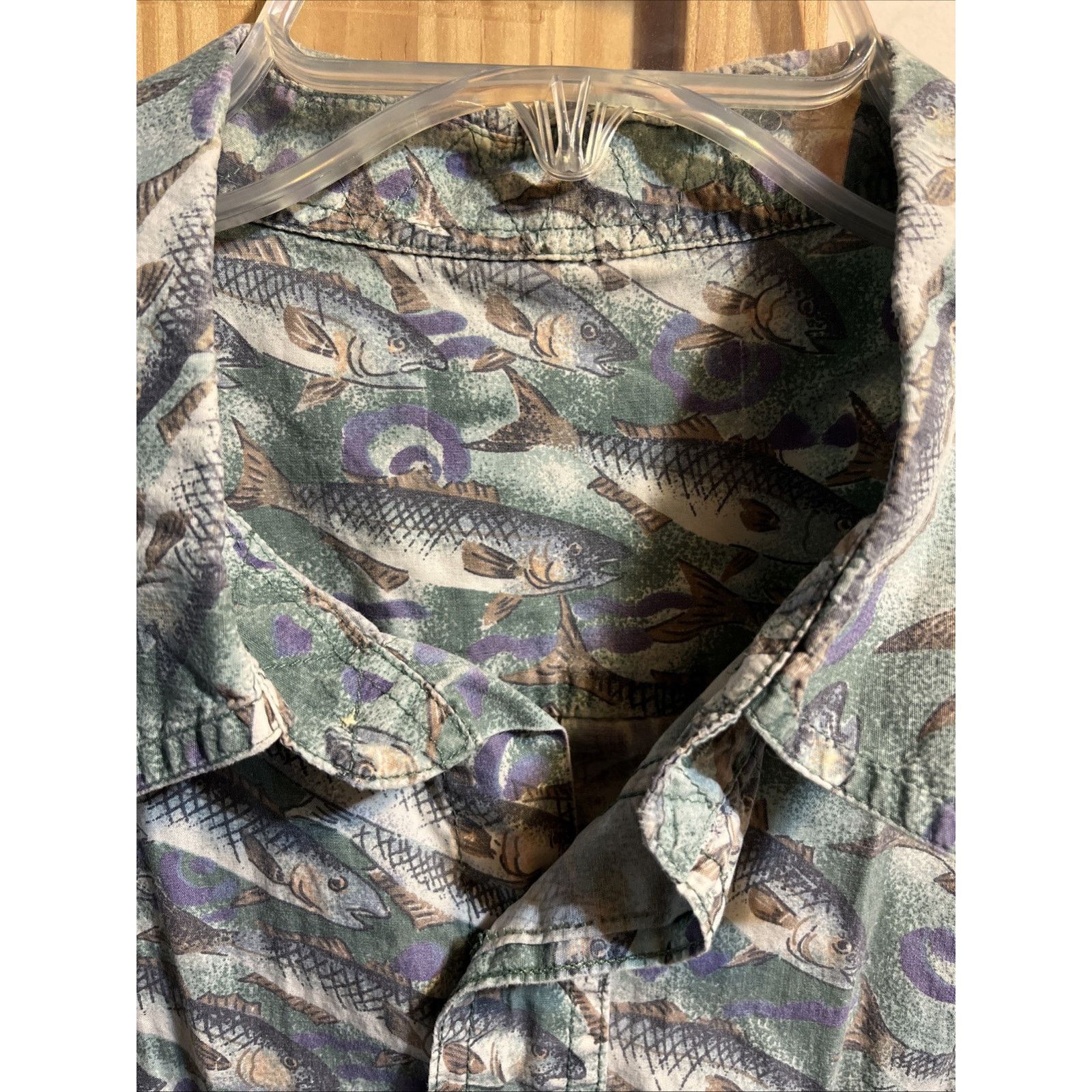 Other Unbranded Men’s XL Shirt Button Up Fish Print Outdoor Travel Size US XL / EU 56 / 4 - 3 Thumbnail
