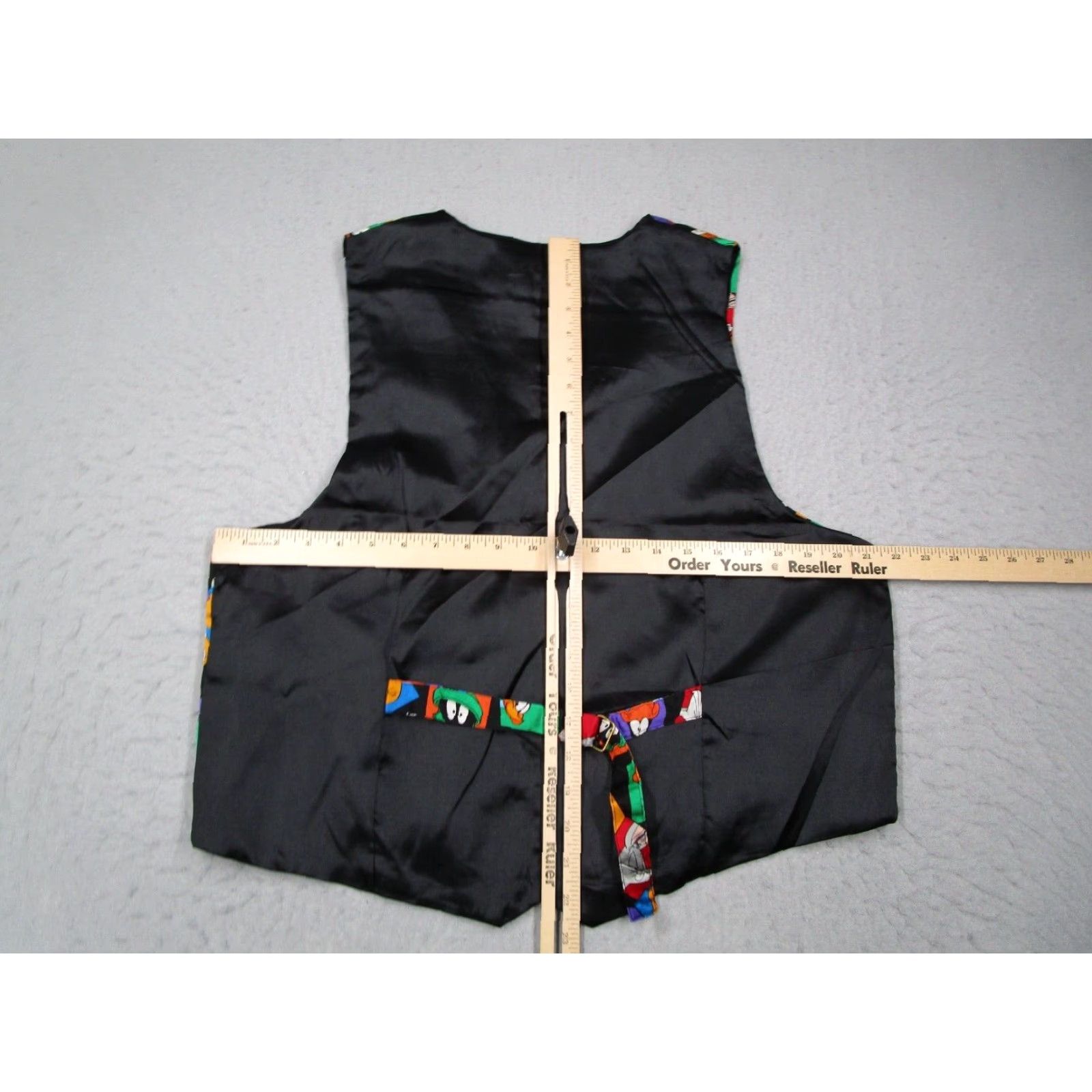 Vintage Looney Tunes Men's Black Silk Button-Up Vest Adjustable Waist Small Classic Cartoon Size US S / EU 44-46 / 1 - 4 Thumbnail