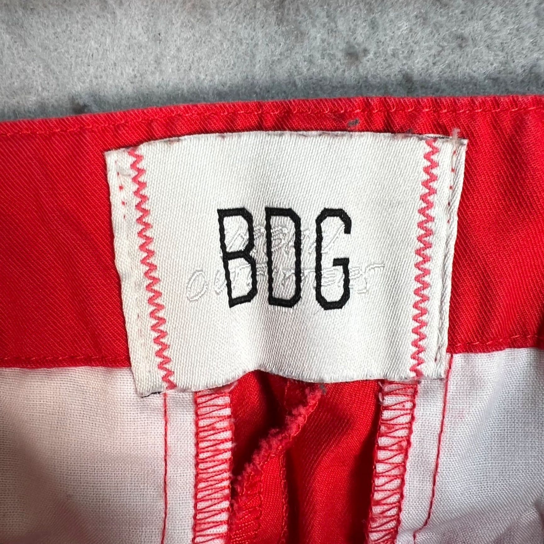 Bdg BDG Red Straight-Leg Pants With White Piping Size 0 100% Cotton Womens Size 25" / US 0 / IT 36 - 3 Thumbnail
