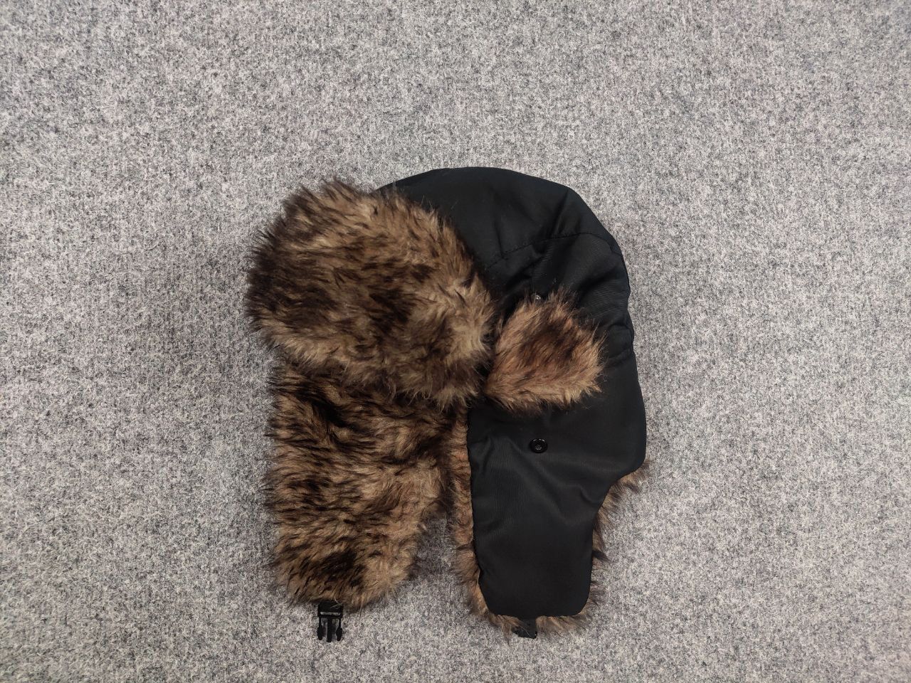 If Six Was Nine Vintage Y2K Fuzzy Fur Ushanka Hat Black faded l.g.b. Style Size ONE SIZE - 5 Thumbnail