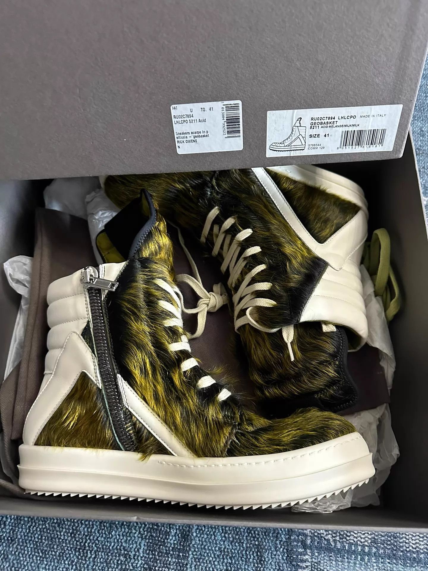 Rick Owens Rick Owens 23aw Acid Green Horsehair Triangle 41 Size US 8 / EU 41 - 9 Thumbnail