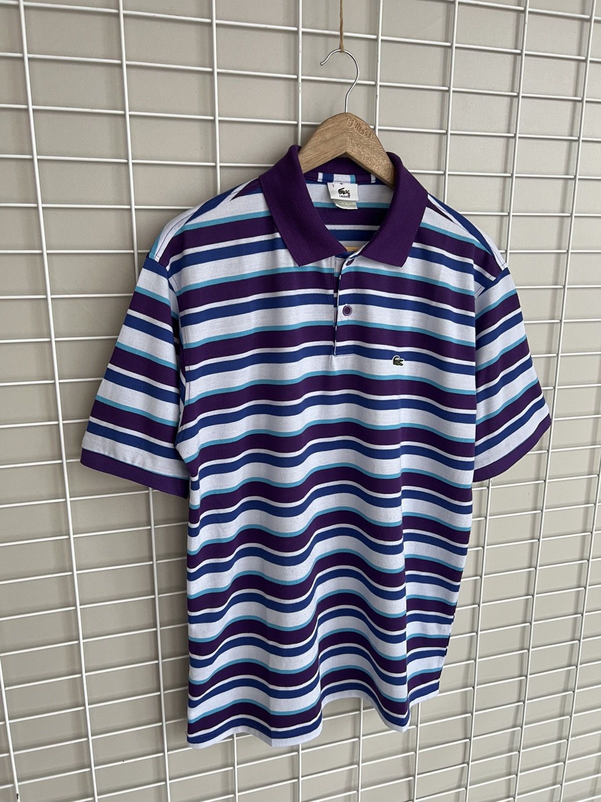 Lacoste Lacoste Striped Polo Shirt Mens Size 7 or L Vintage Cotton Size US L / EU 52-54 / 3 - 5 Thumbnail