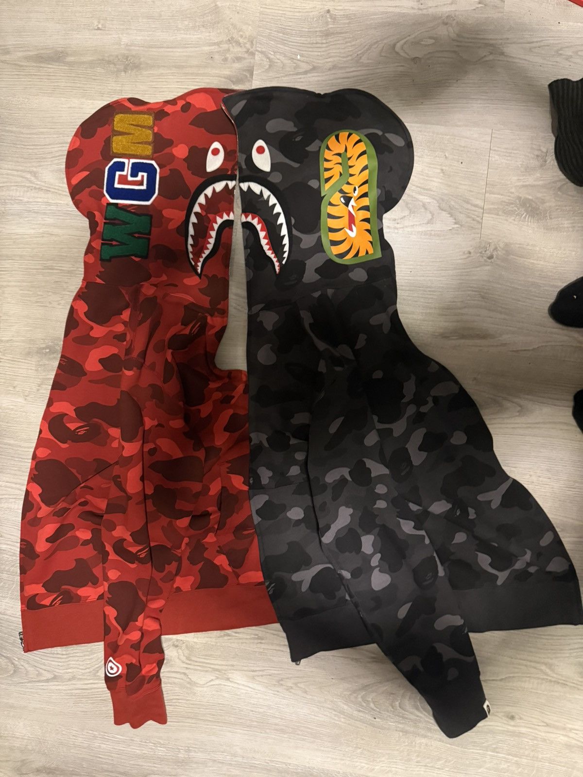 Bape bape camo split hoodie red black Size US XL / EU 56 / 4 - 1 Thumbnail