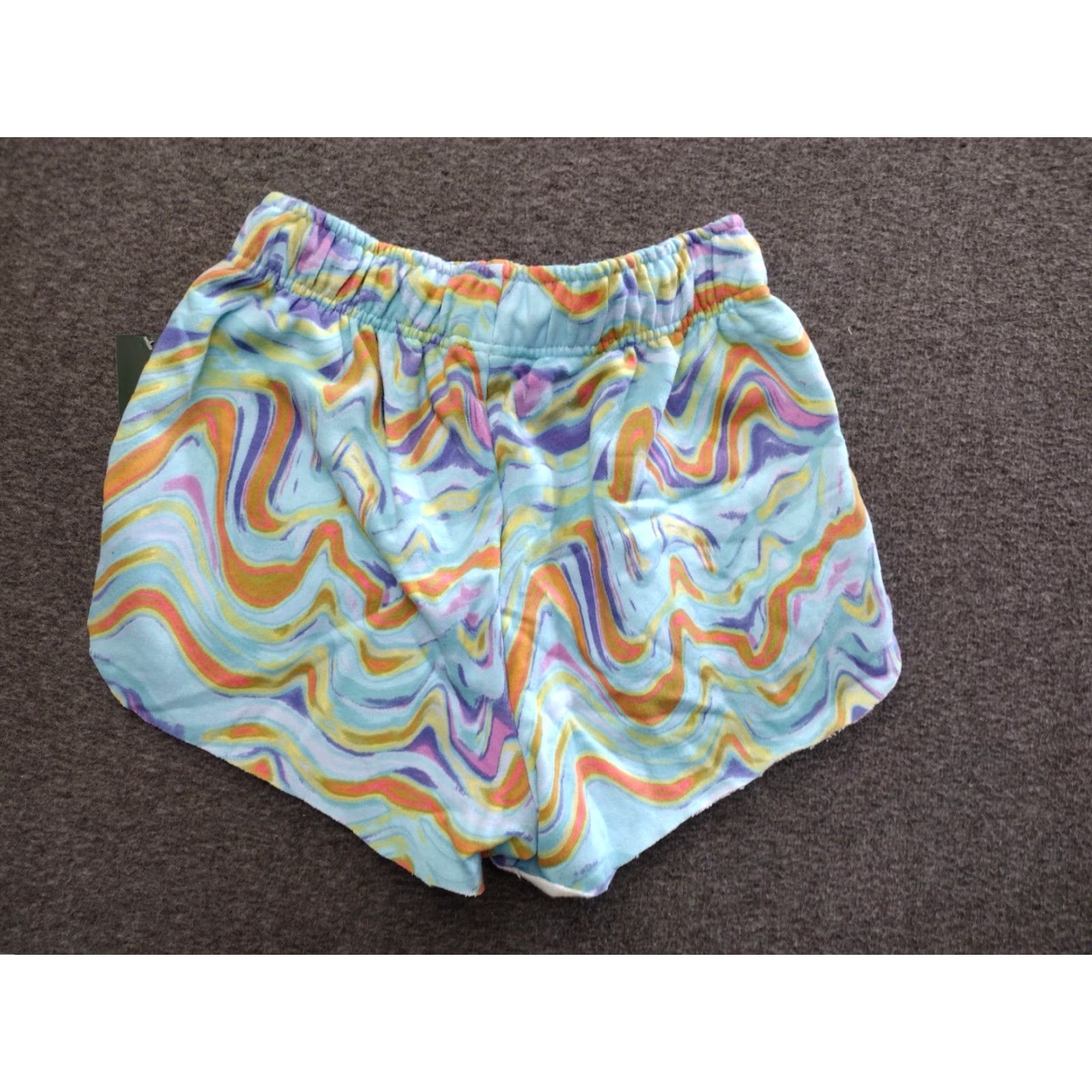 Vintage VINTAGE Wild Fable High-Rise Dolphin Shorts Aqua Swirl Women's S Aqua Swirl 80s 2.0 Inseam Drawstring Athletic Sweat Walking Shorts Womens S/M? Size 28" / US 6 / IT 42 - 2 Thumbnail