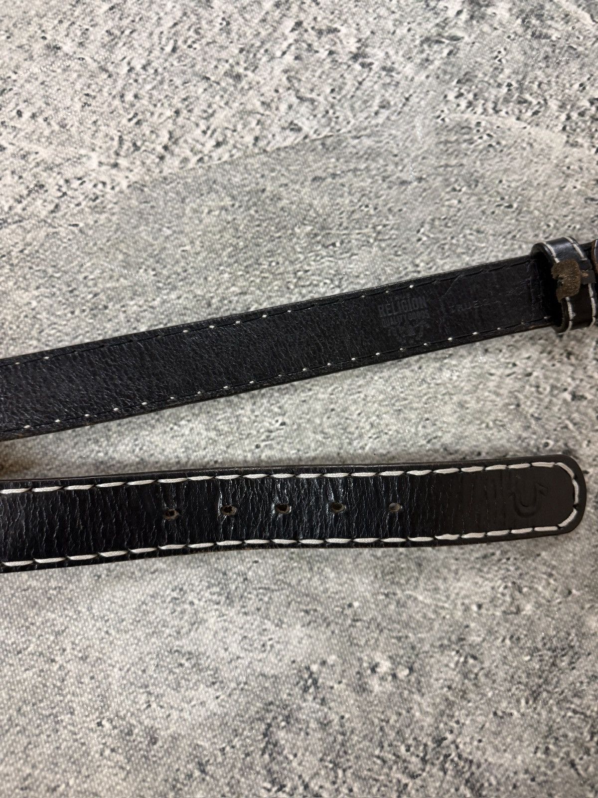 True Religion True Religion belt leather black Y2K thick stitching Size ONE SIZE - 9 Thumbnail