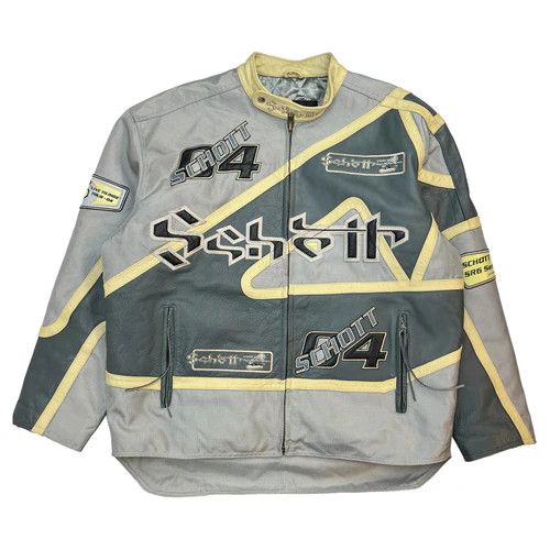 image of Vintage Schott Moto Jacket Grey, Men's (Size 2XL)