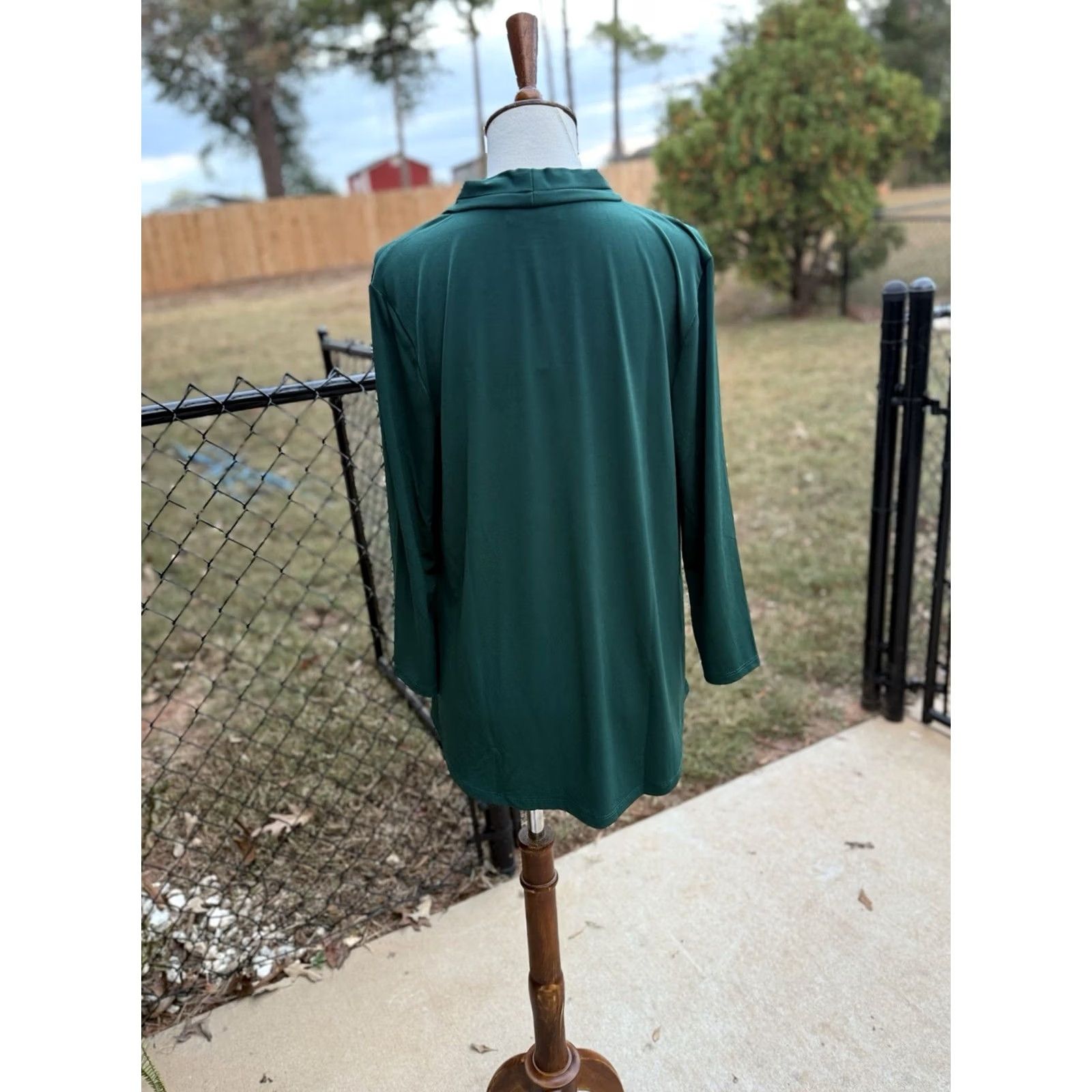 Charter Club VINTAGE Charter Club Knit V Neck Top Hunter Green Size Med New Size M / US 6-8 / IT 42-44 - 3 Thumbnail
