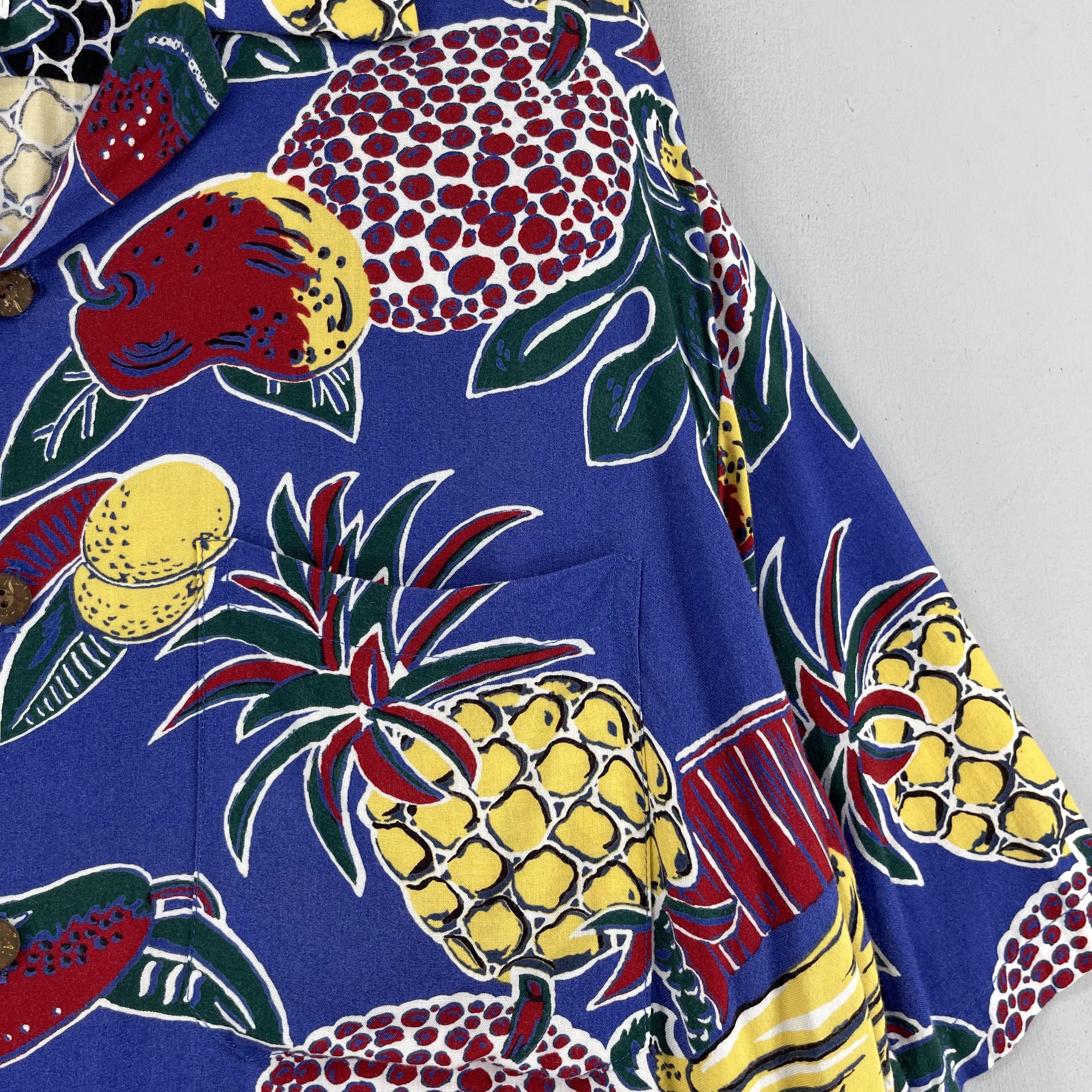 Vintage JOE KEALOHA Rayon Hawaii Tropical Mixed Fruits Motive Shirt Size US L / EU 52-54 / 3 - 3 Thumbnail