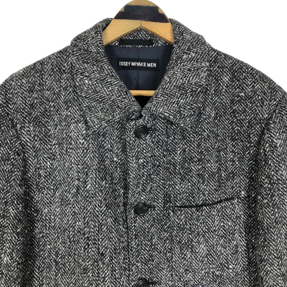 Issey Miyake Vintage Issey Miyake Men 2009 A/W Tweed Coat Blazer Size US L / EU 52-54 / 3 - 3 Thumbnail