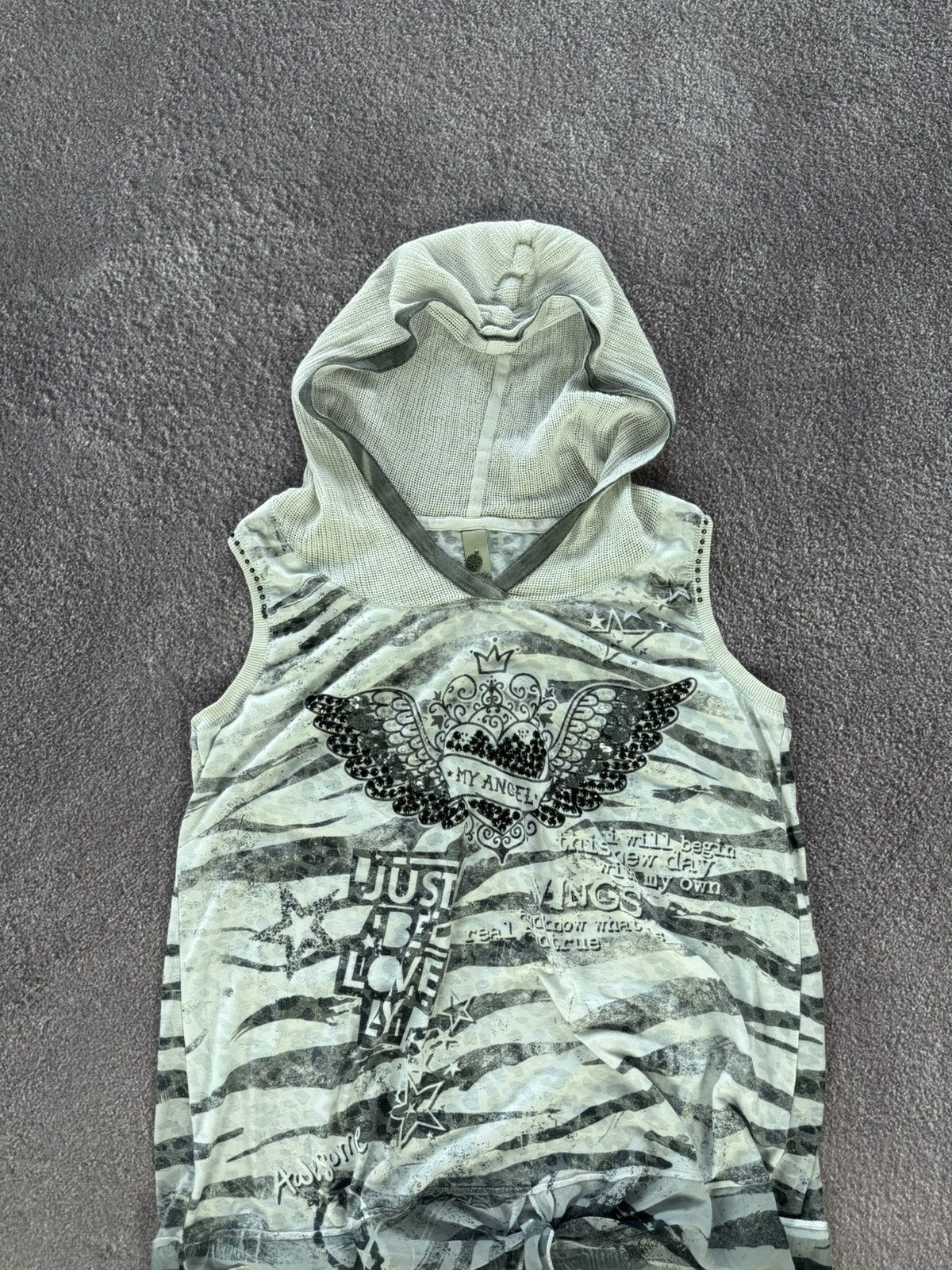 Hysteric Glamour Grunge Vibe Y2K 00s Sexy Punk Alt Hooded Tank Top Size M / US 6-8 / IT 42-44 - 2 Thumbnail