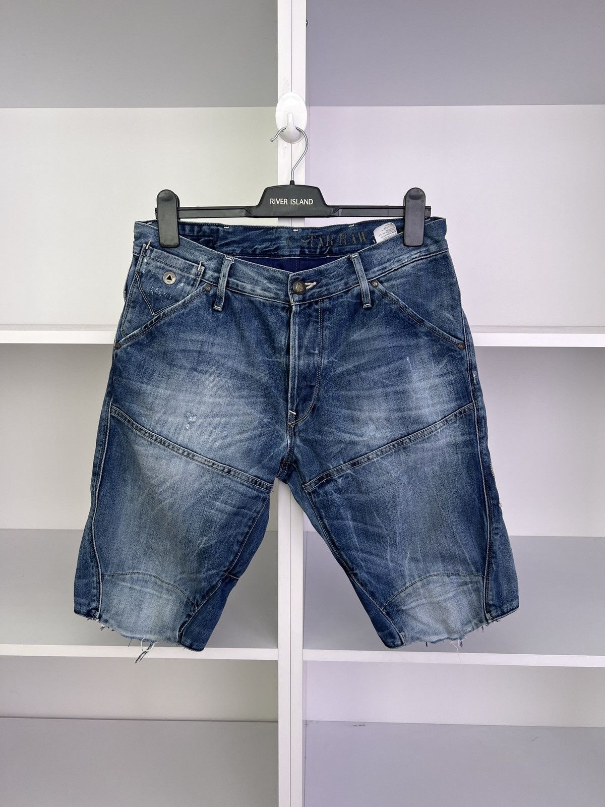 G-Star × Vintage Vintage G-Star MOTOR 5620 3D TAPERED EMBRO SHORTS Size US 32 / EU 48 - 2 Thumbnail