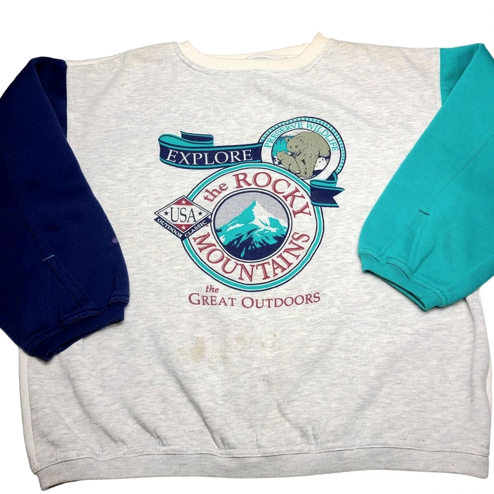 Vintage VINTAGE Gear For Sports Sweatshirt Men XL Gr ay Outdoors The Rockie Mountains 90's Size US XL / EU 56 / 4 - 2 Thumbnail