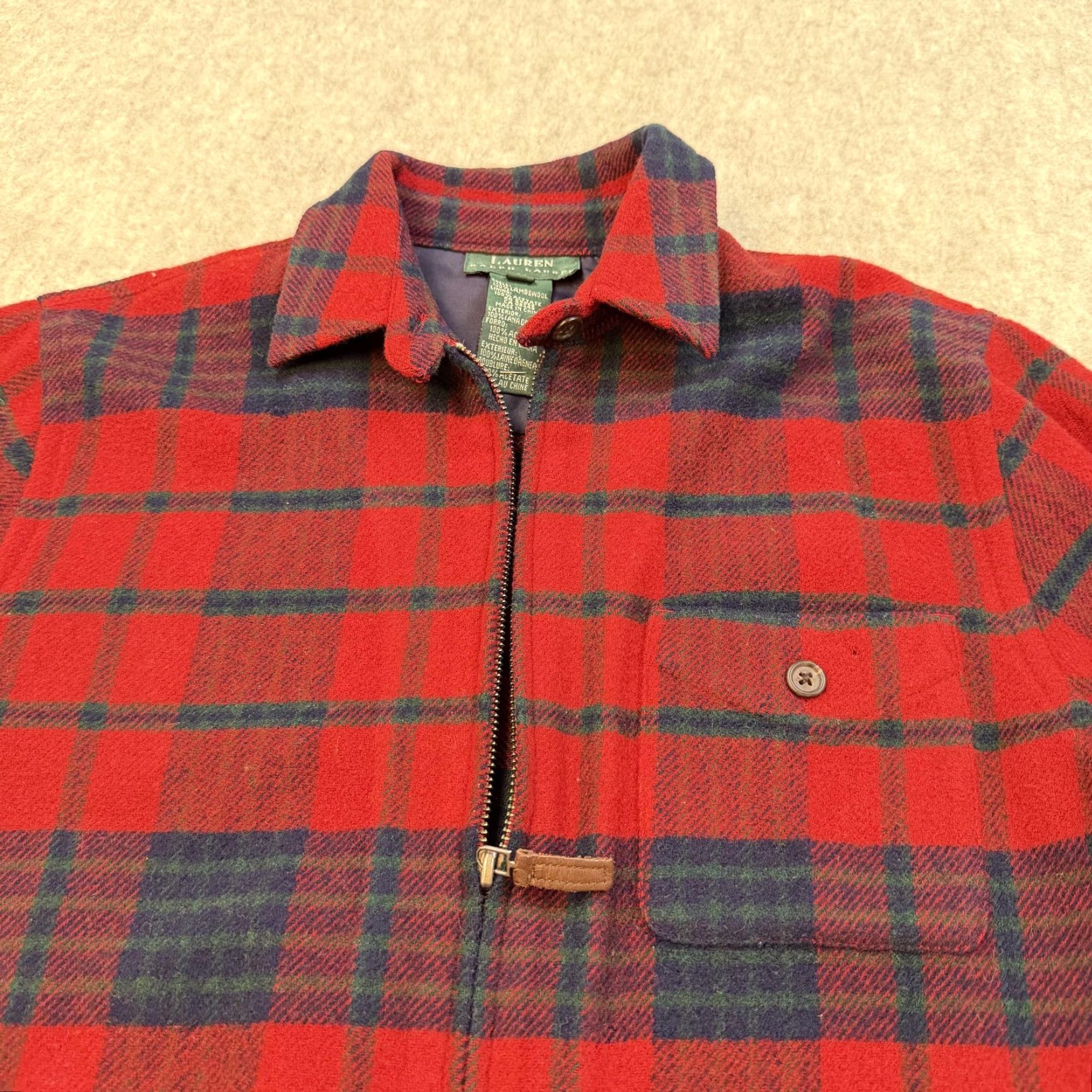 Ralph Lauren Lauren Ralph Lauren Jacket Mens Medium Red Plaid Lambswool Zip Front Lined Bomber Wool Flannel Pattern Jacket Mens Red Plaid Lambswool Zip Front Lined Size US M / EU 48-50 / 2 - 6 Thumbnail