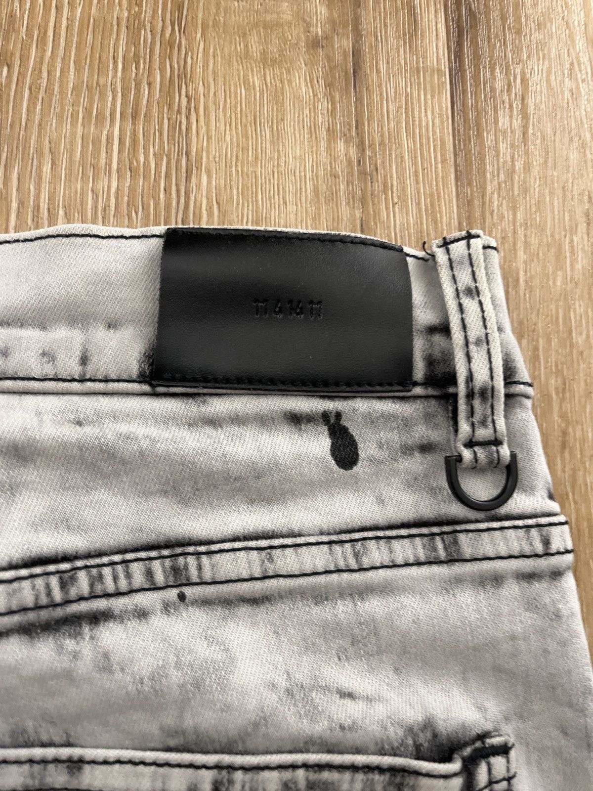 H&M KDNK Medium Grey White and black biker jeans used size 32x32 Size US 32 / EU 48 - 8 Thumbnail