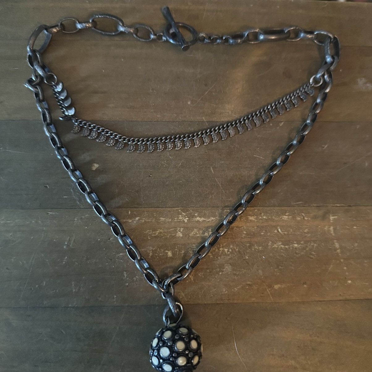 Lucky Brand Lucky Brand antique silver layered sphere pendant necklace Size ONE SIZE - 2 Thumbnail