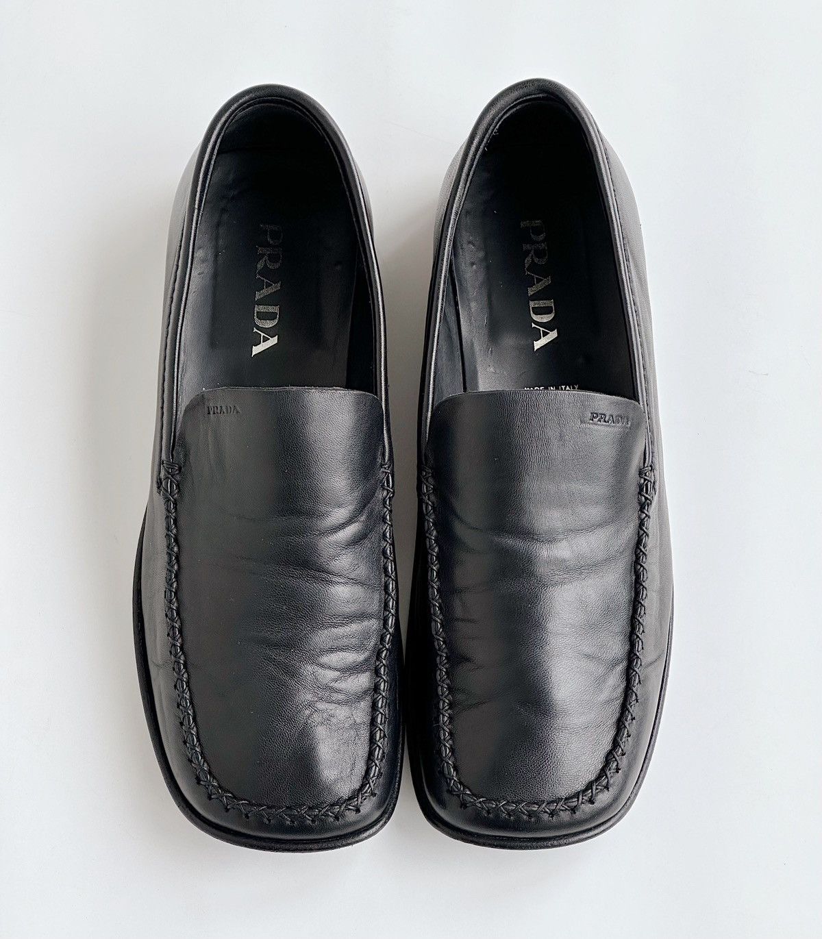 Prada × Streetwear × Vintage PRADA 1999 Square Toe Stitched 