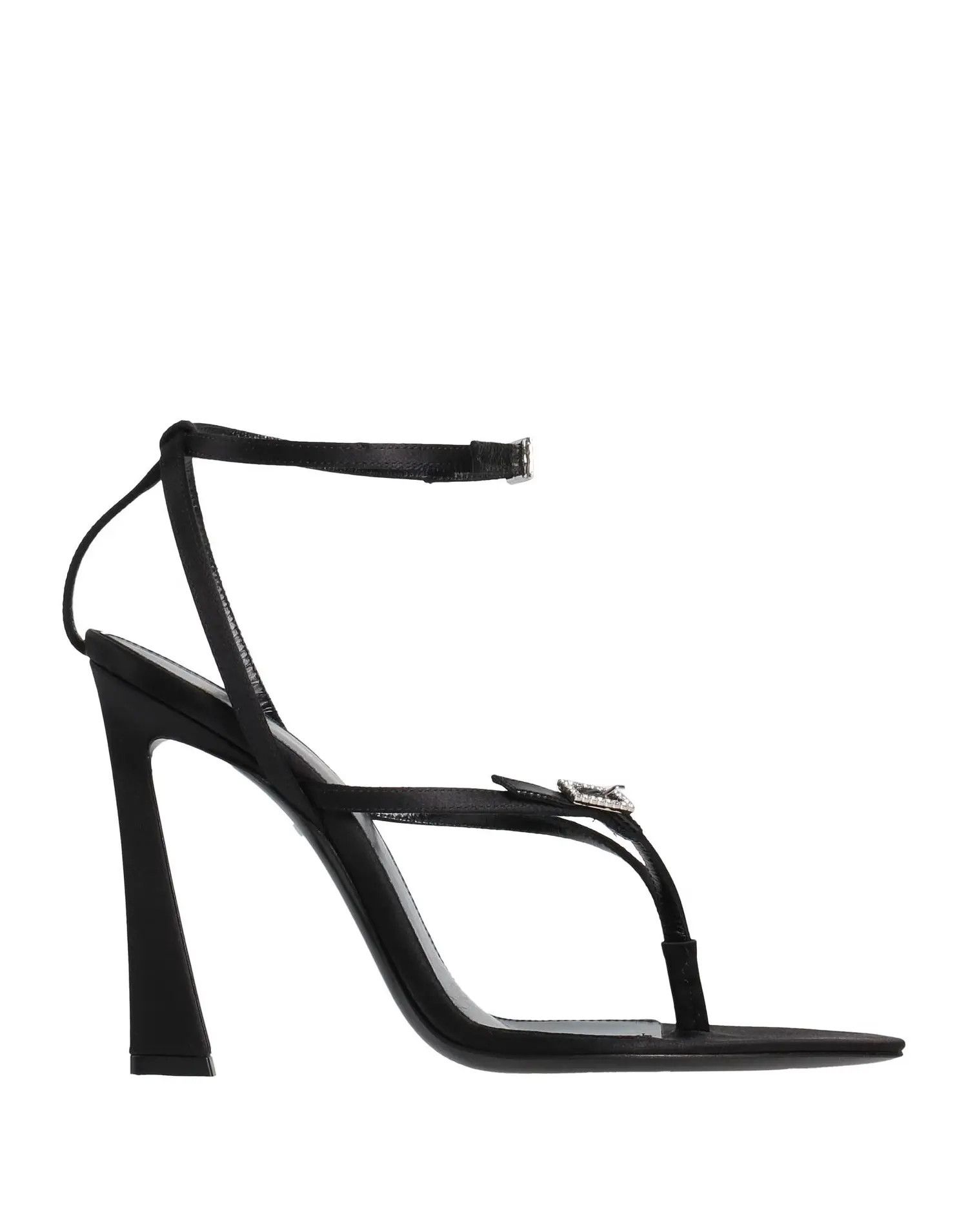Saint Laurent Paris o1s1wg111024 Nadja Crepe Satin Sandals in Black Size US 6.5 / IT 36.5 - 1 Thumbnail