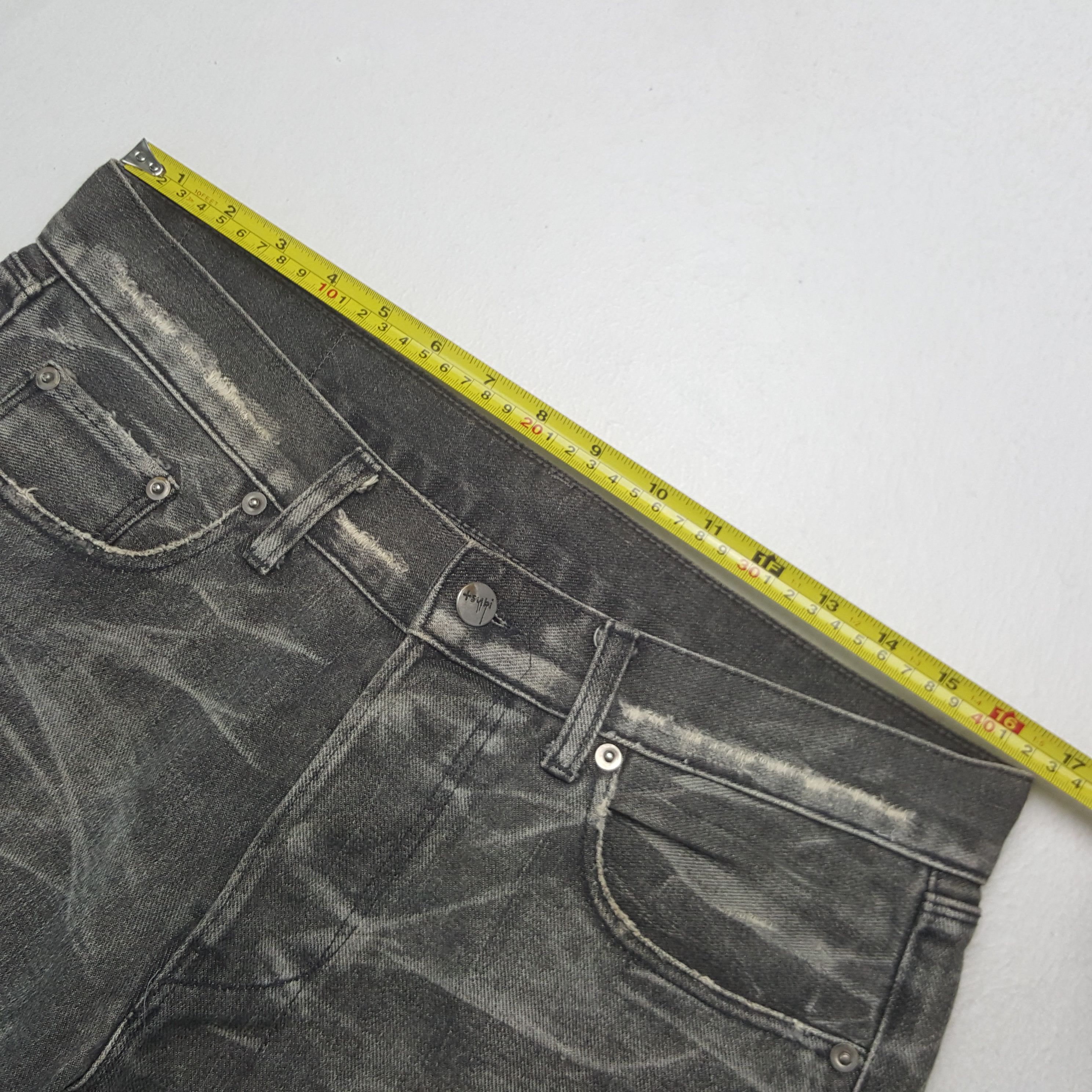 Japanese Brand Vintage Tsubi Rare Streetwear Black Jeans Size US 33 - 7 Thumbnail