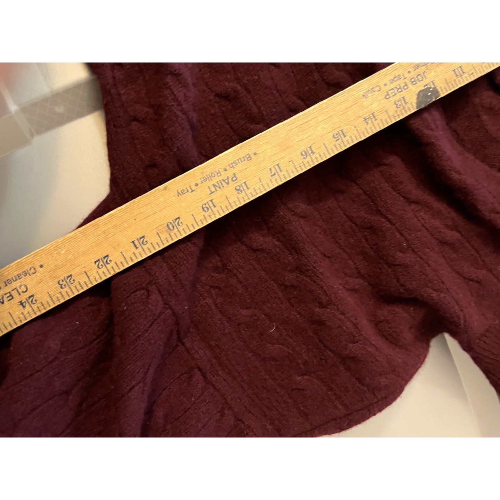 Ralph Lauren RALPH LAUREN Womens Cashmere Cable Knit Cardigan Sweater Red M 3/4 Sleeve Turtleneck Size M / US 6-8 / IT 42-44 - 5 Thumbnail