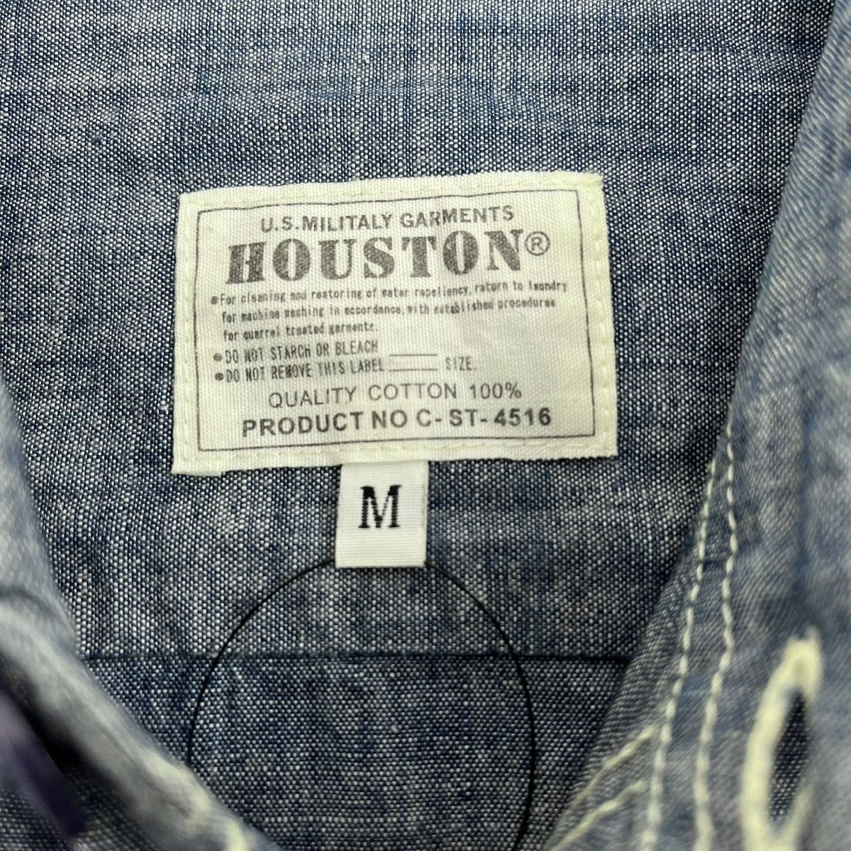 Japanese Brand Vintage Houston Military USN Chambray Pocket Denim Shirt Size US M / EU 48-50 / 2 - 6 Thumbnail