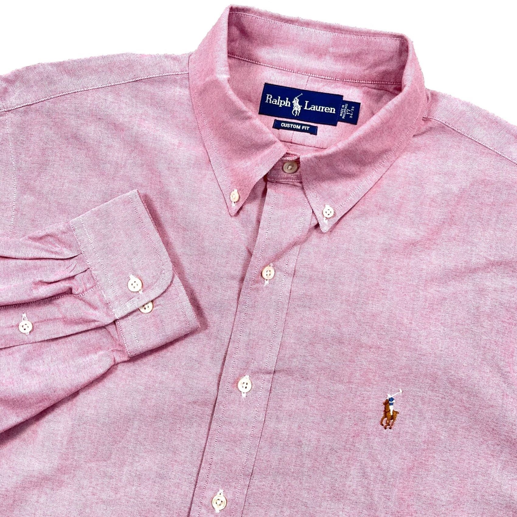 Ralph Lauren Ralph Lauren Oxford Shirt Men XL Pink Custom Fit Button Up Flesh Pony OCBD 17 34 Size US XL / EU 56 / 4 - 2 Thumbnail