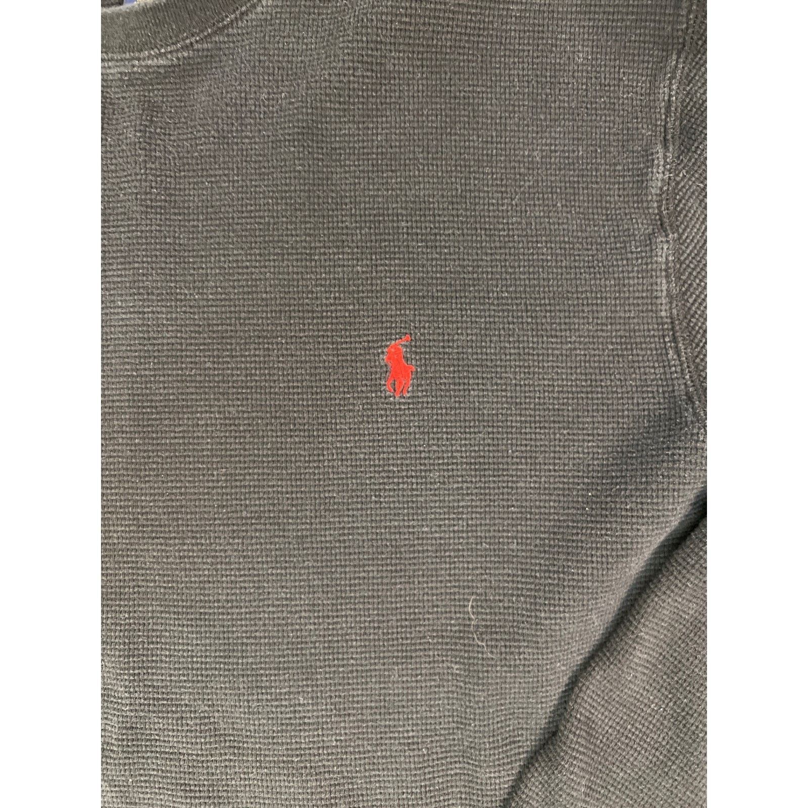 Polo Ralph Lauren Polo Ralph Lauren Mens Black Waffle Knit Thermal XL Size US XL / EU 56 / 4 - 2 Thumbnail