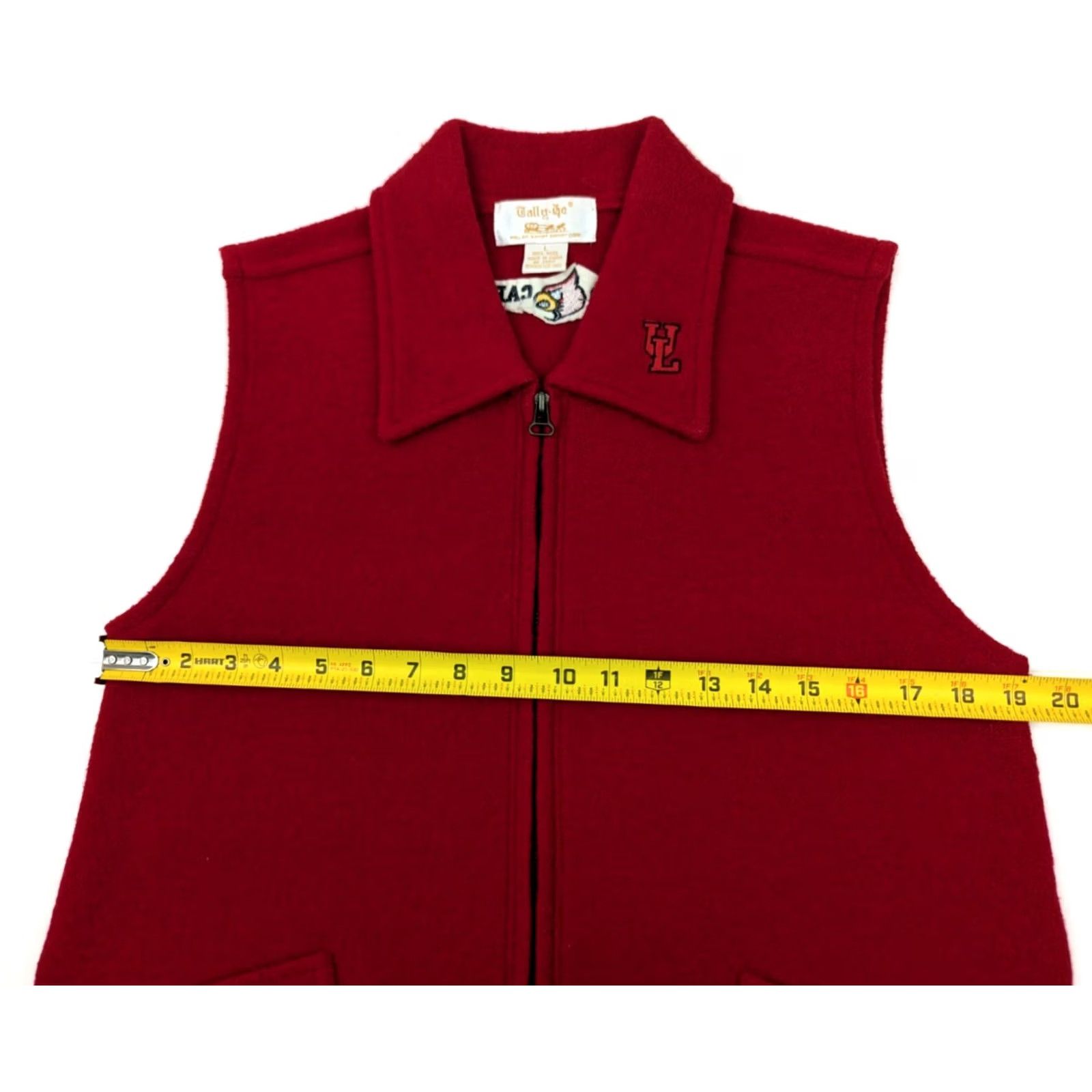 Vintage VINTAGE Tally-Ho 100% Wool Red Sweater Vest Women L University of Louisville Embroidery Size L / US 10 / IT 46 - 7 Thumbnail