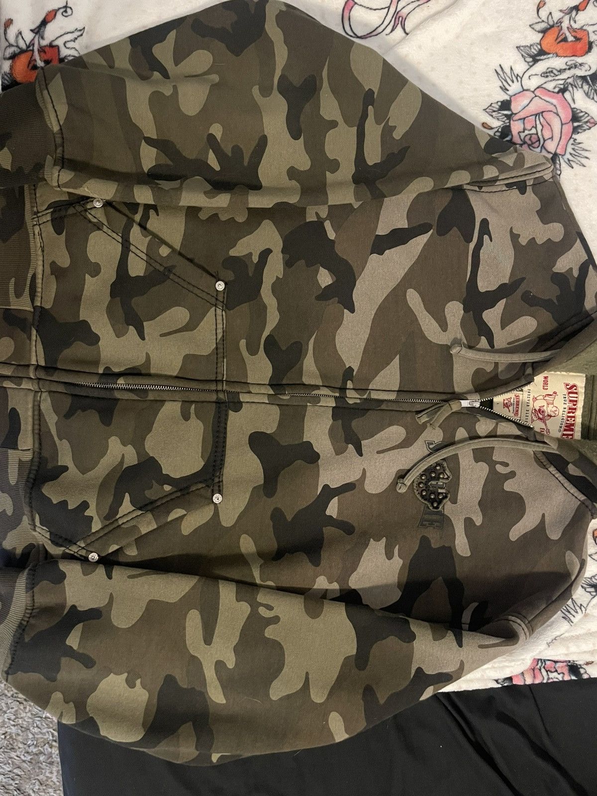 Supreme × True Religion Supreme x True Religion Camo Zip Up Sweatshirt Size US L / EU 52-54 / 3 - 3 Thumbnail