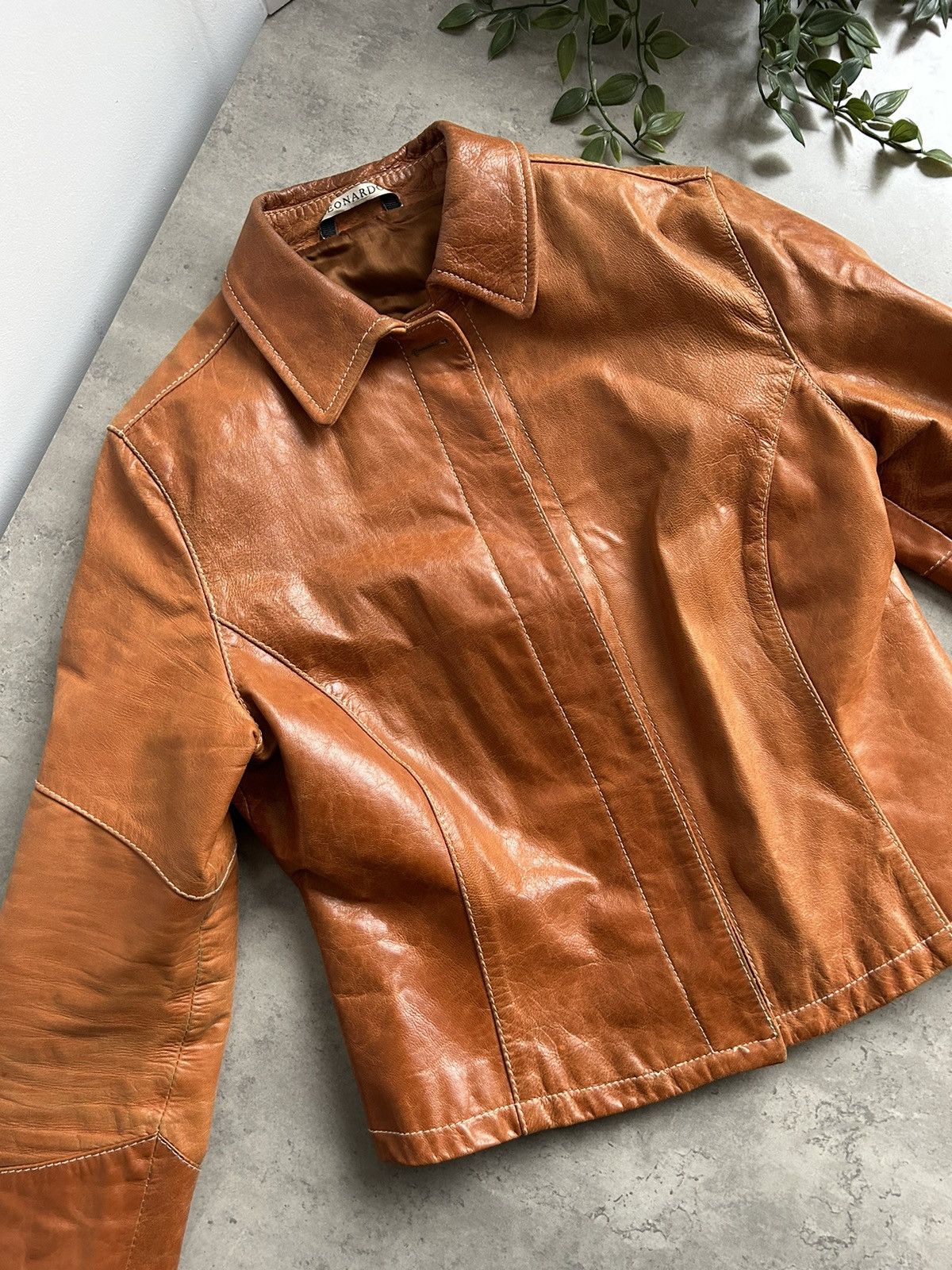 Vintage Leonardo 100 % leather jacket made in Italy Size M / US 6-8 / IT 42-44 - 13 Thumbnail