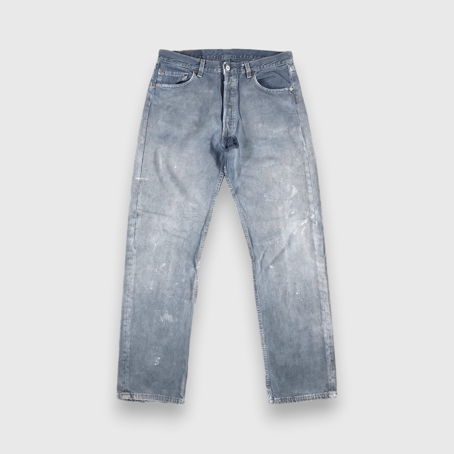 Levi's 90s Vintage Ripped Levis 501 Earth Tone Jeans-J1572 Size US 33 - 1 Thumbnail