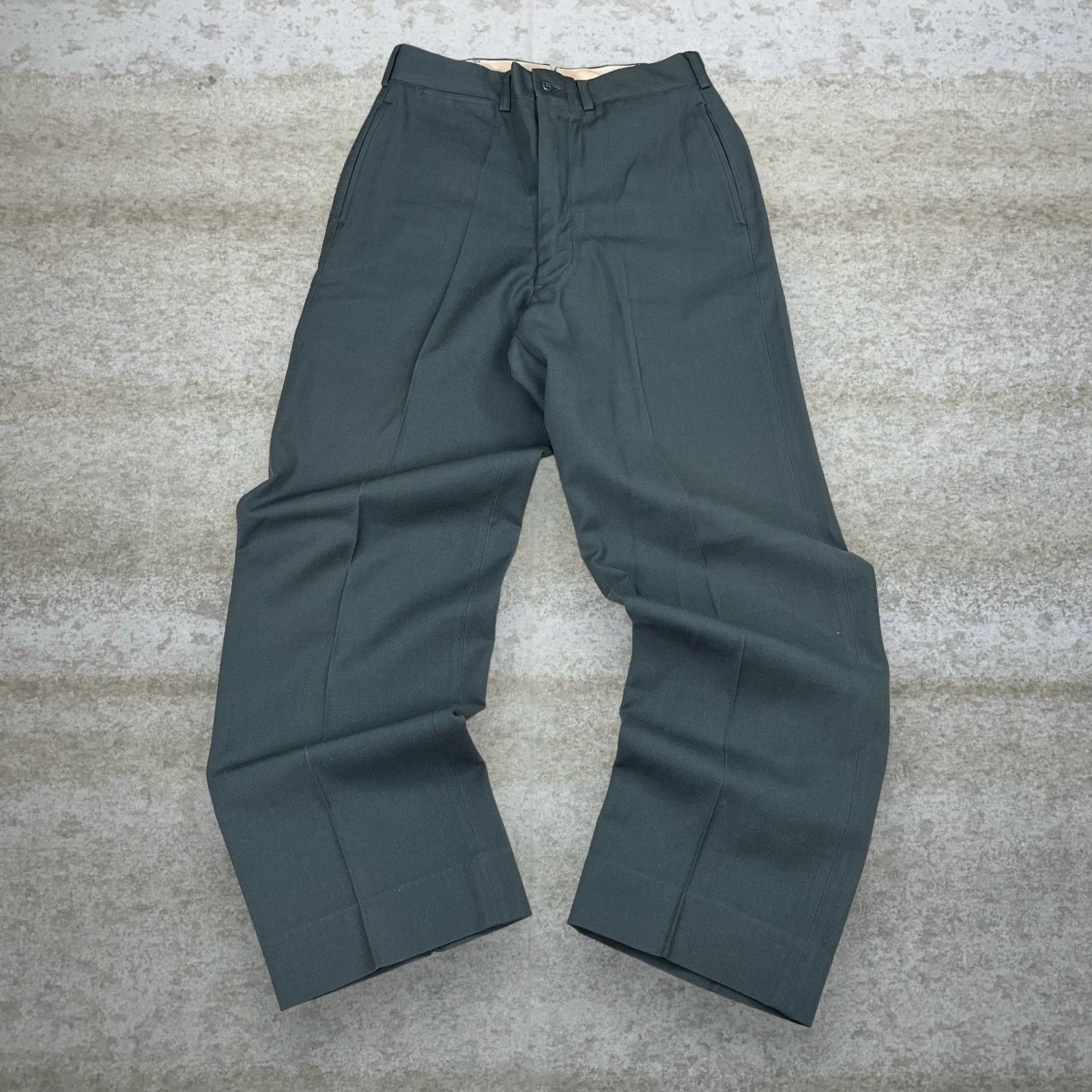 Vintage True Vintage Military Dress Pants Green Wool Straight 70s Size US 30 / EU 46 - 2 Thumbnail