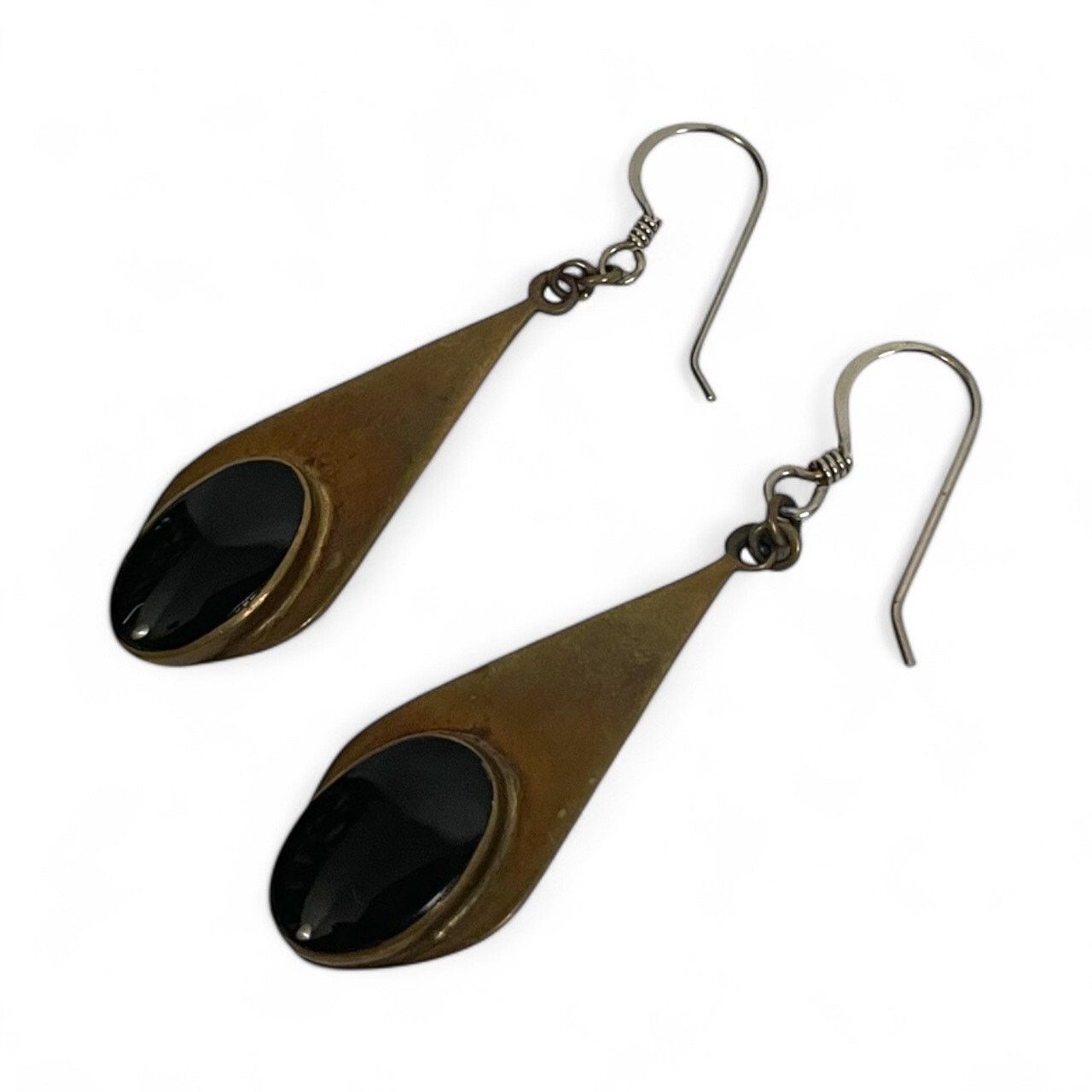 Other Vintage Gold & Black Pendant Earrings Size ONE SIZE - 2 Thumbnail