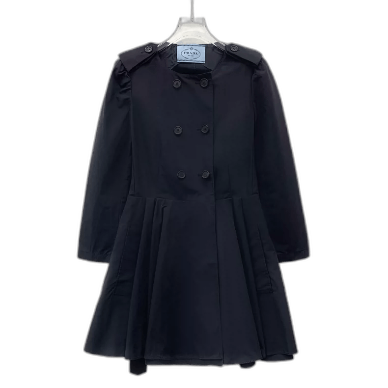 Prada Prada Black DoubleBreasted Long Sleeve Coat -2505 Size S / US 4 / IT 40 - 1 Thumbnail