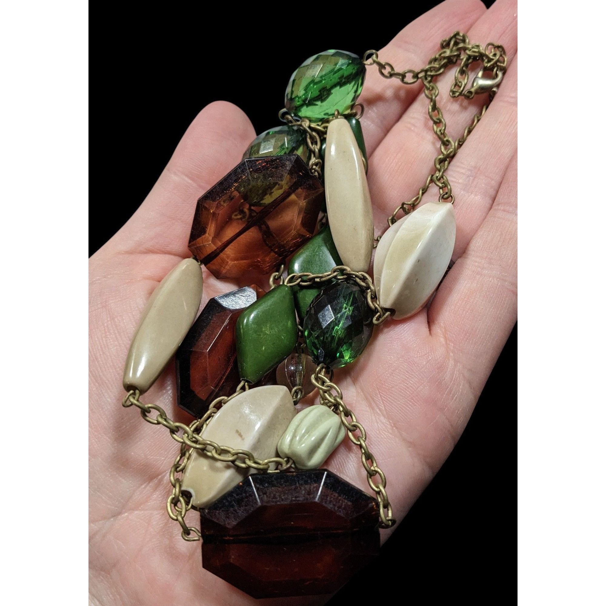 Other Chunky Earth Tone Beaded Station Necklace Size ONE SIZE - 3 Thumbnail