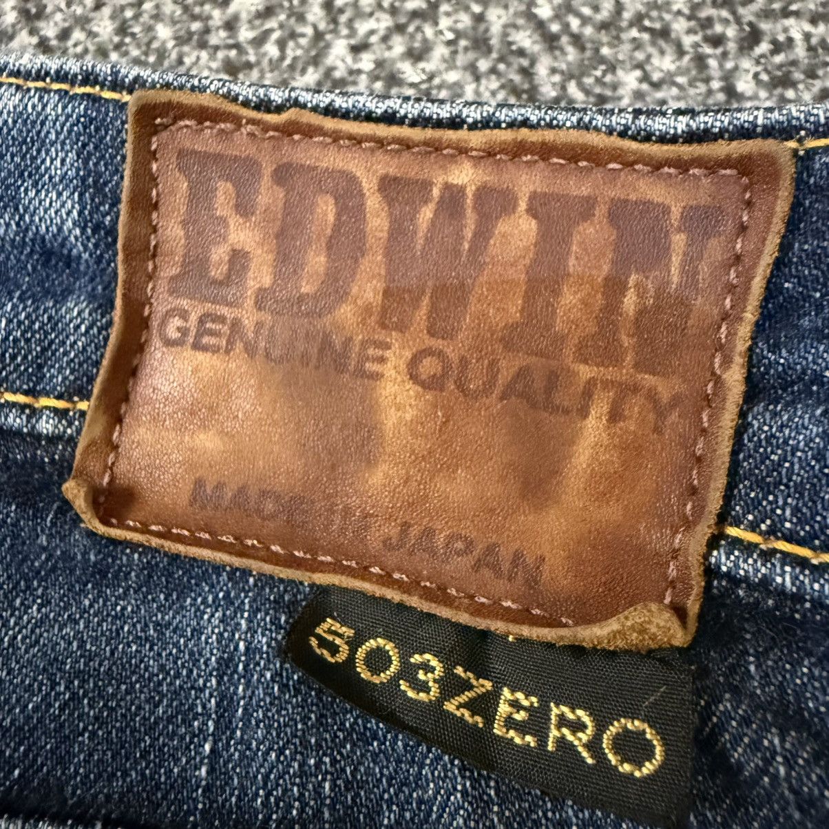 Beauty Beast Vintage 90s Archive Edwin 503 Zero Slim Low Rise Denim Size 29" - 9 Thumbnail