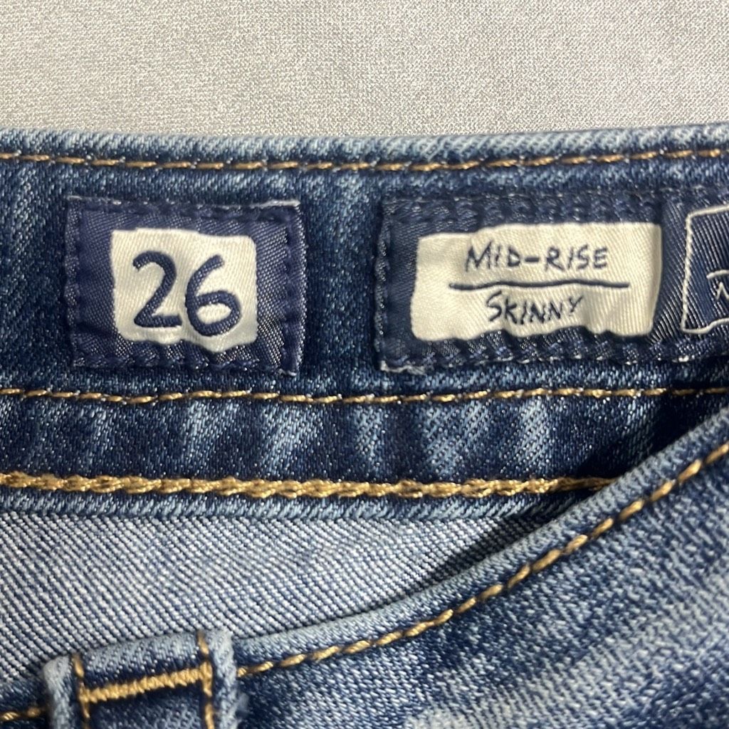 Other Miss Me Womens Size 26 Skinny Mid Rise Denim Jeans Blue Pock Size 27" / US 4 / IT 40 - 8 Thumbnail