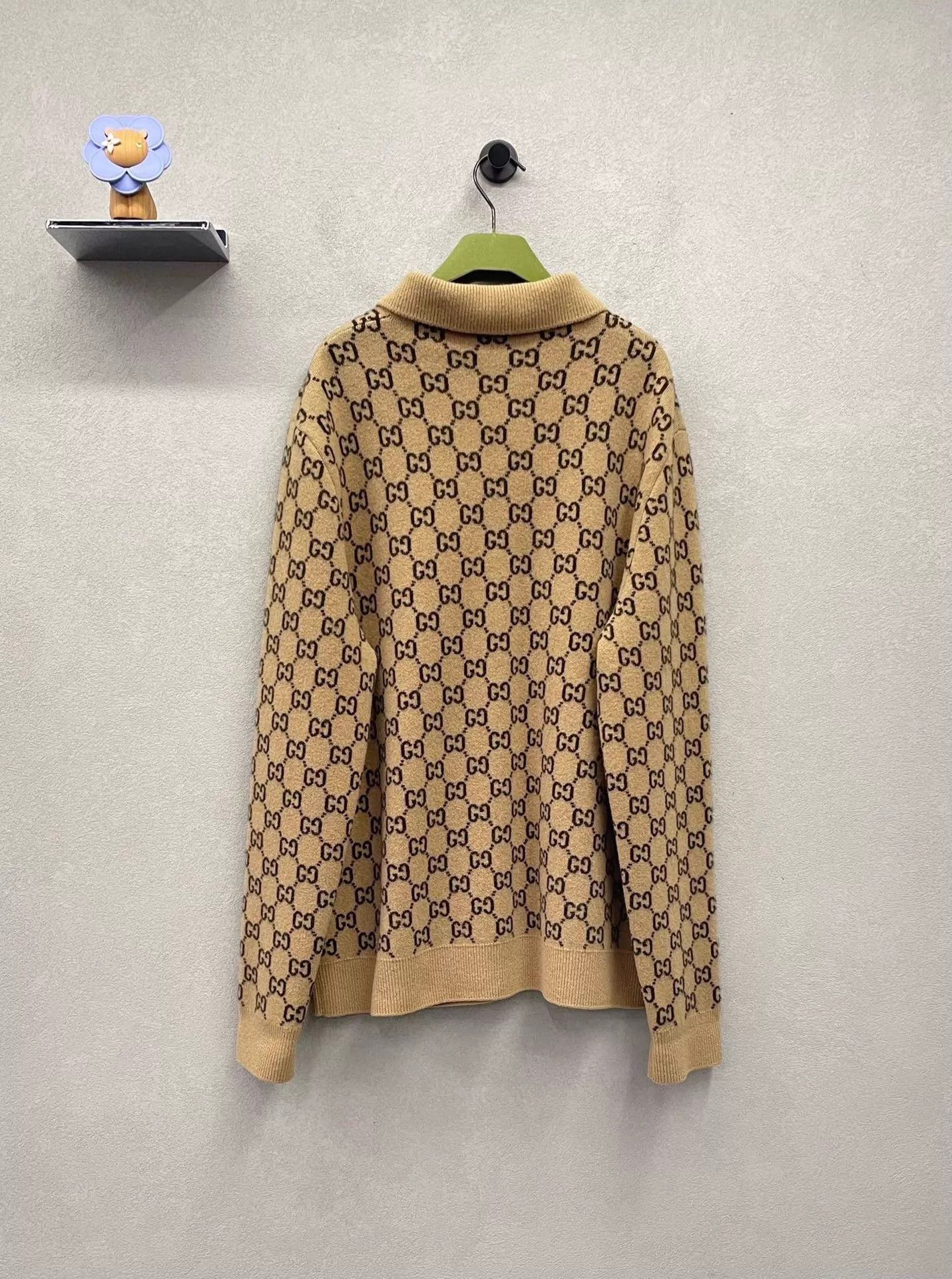 Gucci GUCCI Camel GG All Over Print Wool Knit Sweater M Size US M / EU 48-50 / 2 - 2 Thumbnail
