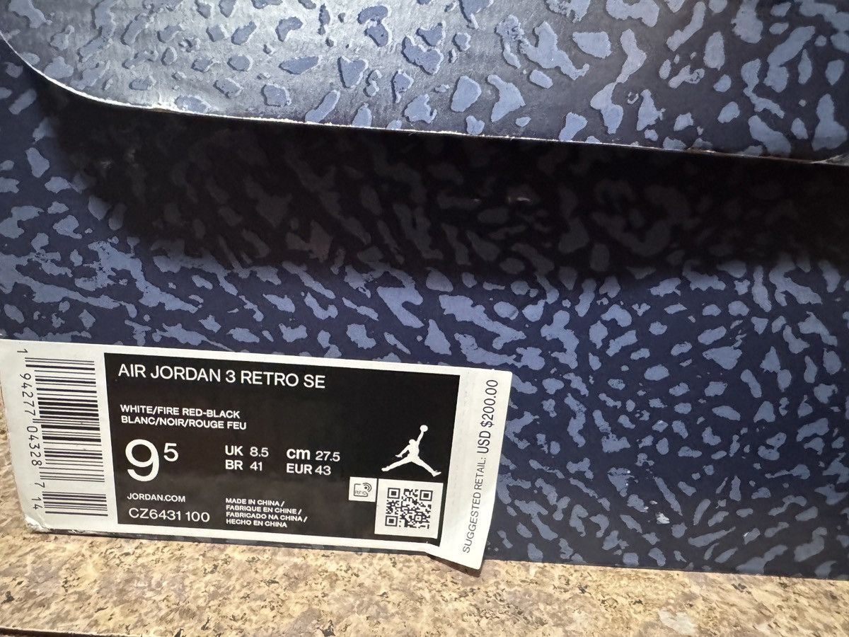Jordan Brand × Nike Air jordan 3 Retro Denim SE ‘Fire Red’ Size US 9.5 / EU 42-43 - 7 Thumbnail