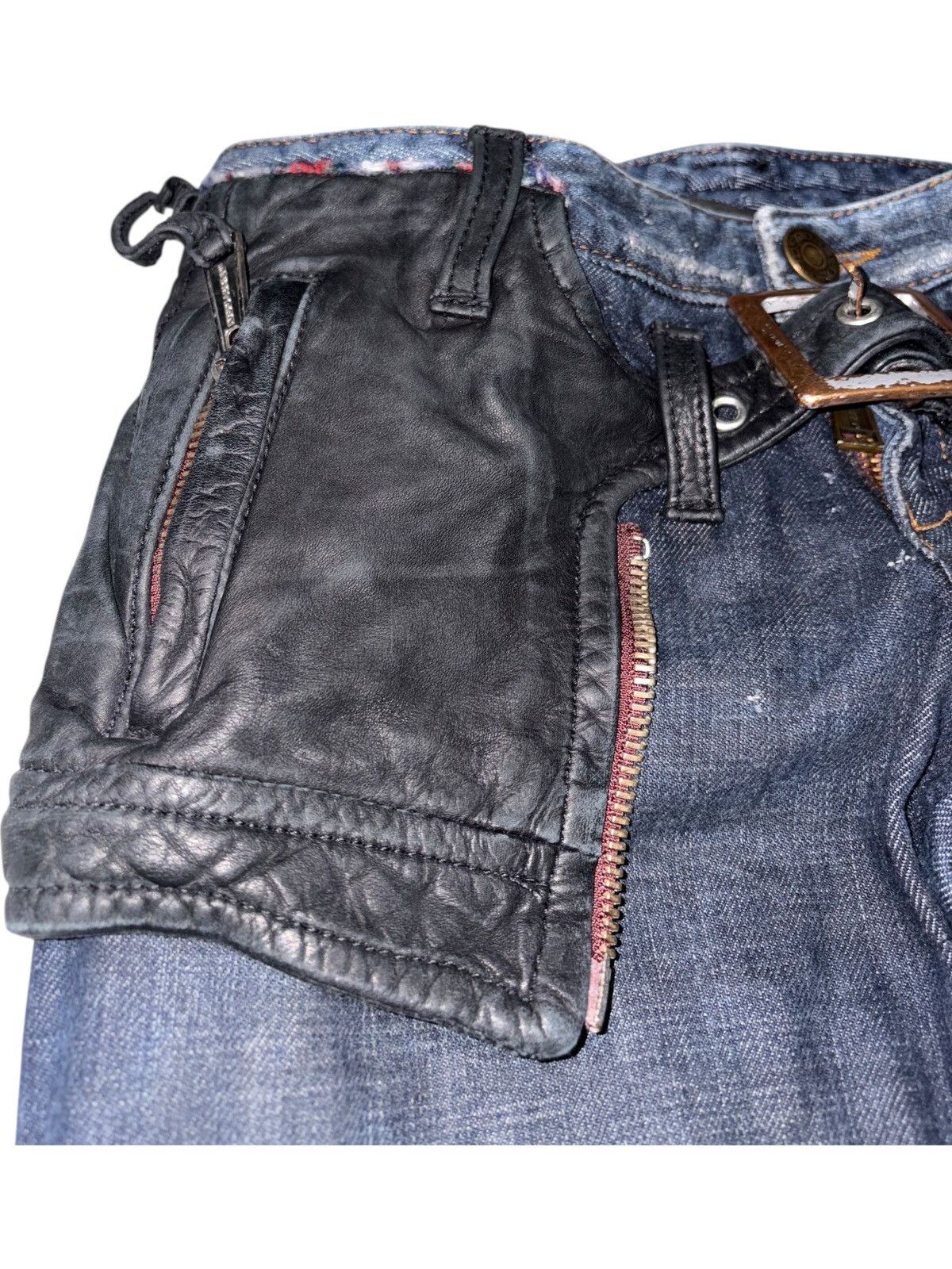 Dsquared2 Dsquared2 Leather Denim Jeans tactical bondage skirt buckle Size 28" / US 6 / IT 42 - 5 Thumbnail