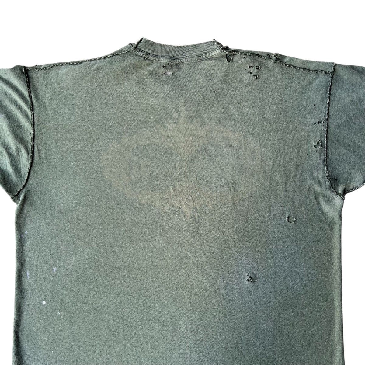 Vintage Vintage Faded Thrashed Olive Green Inside Out T-Shirt Size US XXL / EU 58 / 5 - 6 Thumbnail