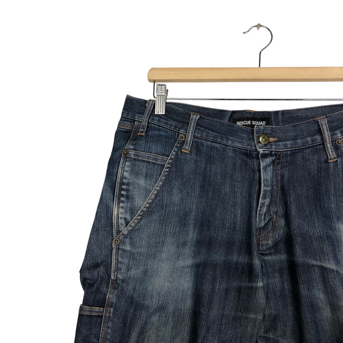 Japanese Brand 📌Rich Blue Vintage Denim Biker Pants Resque Squad Size 34" / US 12 / IT 48 - 8 Thumbnail