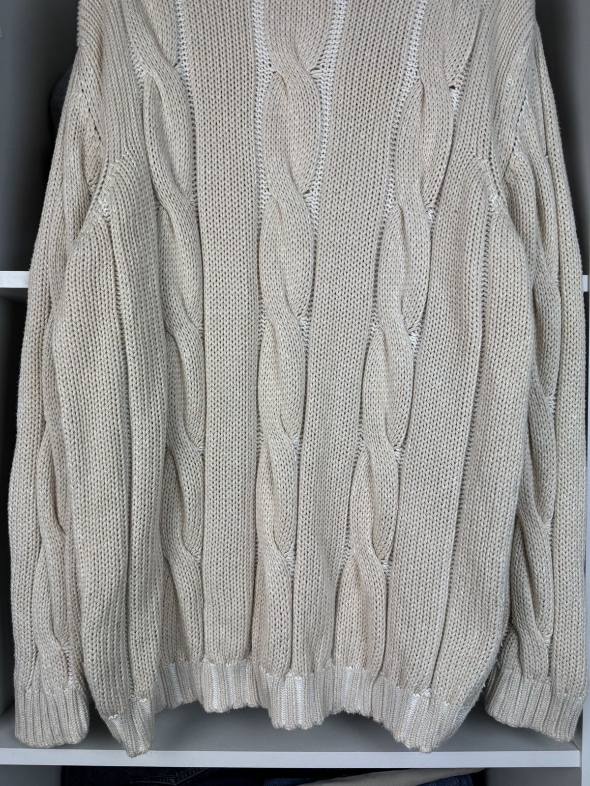Ermenegildo Zegna Ermenegildo Zegna Men’s Cotton Cable Knit Sweater Size US XL / EU 56 / 4 - 21 Thumbnail