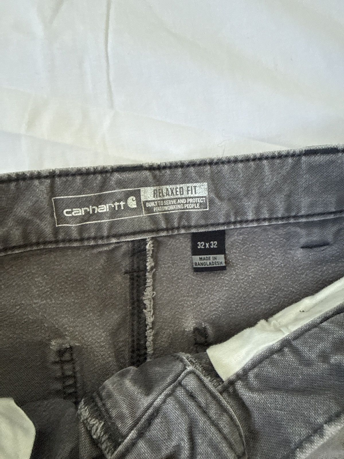 Carhartt Carhartt Grey Faded Double Knee Work Pants Size US 31 - 3 Thumbnail