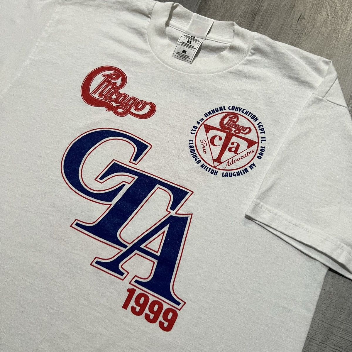 Fruit Of The Loom × Vintage Chicago Transit Authority 1999 White 90s Laughlin Shirt Size US L / EU 52-54 / 3 - 2 Thumbnail