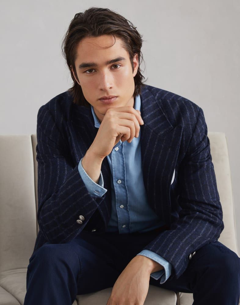 Brunello Cucinelli o1w1db10825 Suit-Type Jacket in Blue Size US XL / EU 56 / 4 - 3 Thumbnail