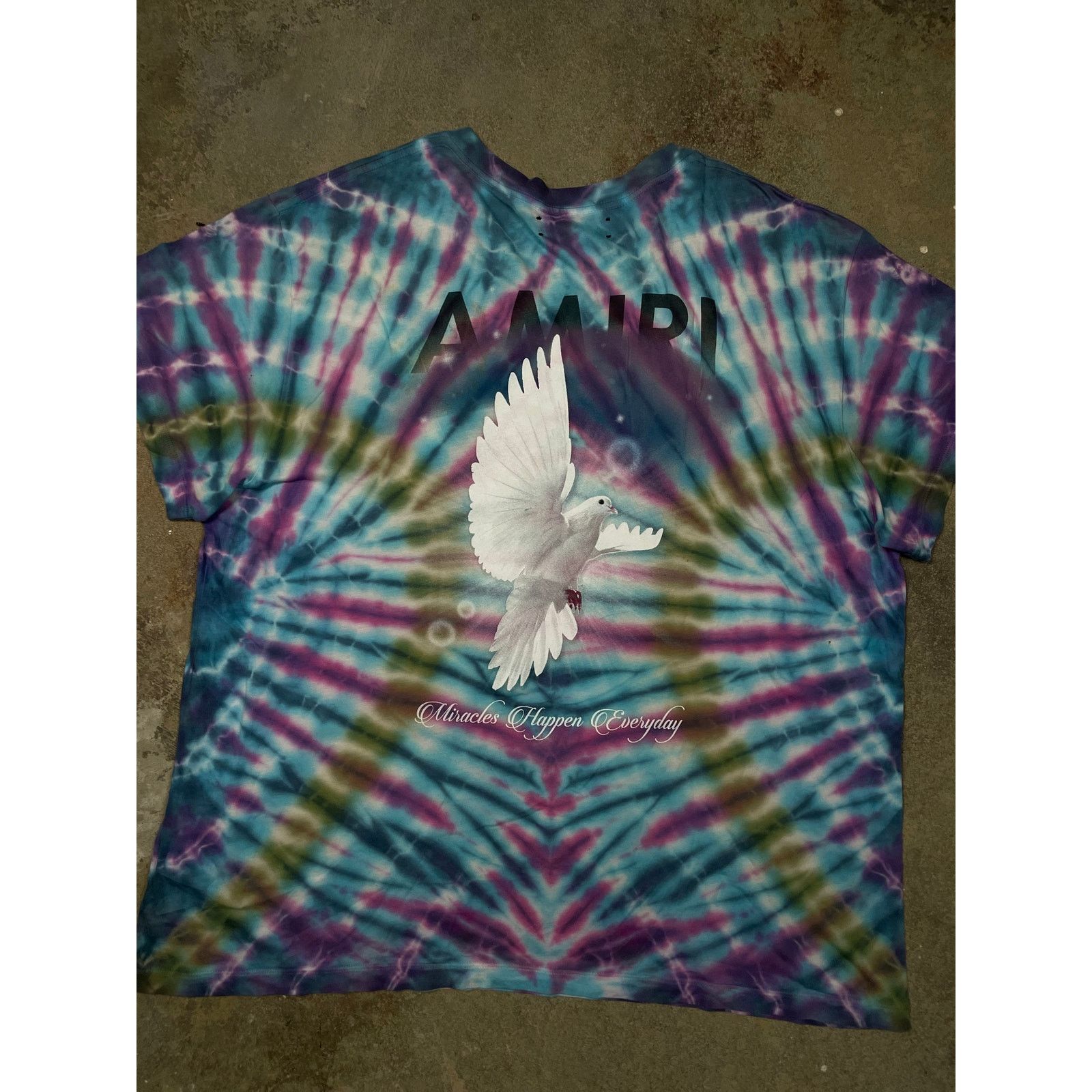 Amiri Amiri Tie Dye Dove Tee XL Used Size US XL / EU 56 / 4 - 1 Thumbnail